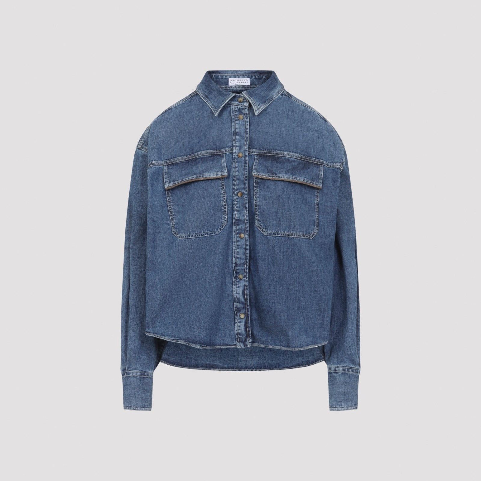 Brunello Cucinelli BRUNELLO CUCINELLI $2150 Denim Lightweight Jacket New & Auth Size S / US 4 / IT 40 - 1 Thumbnail