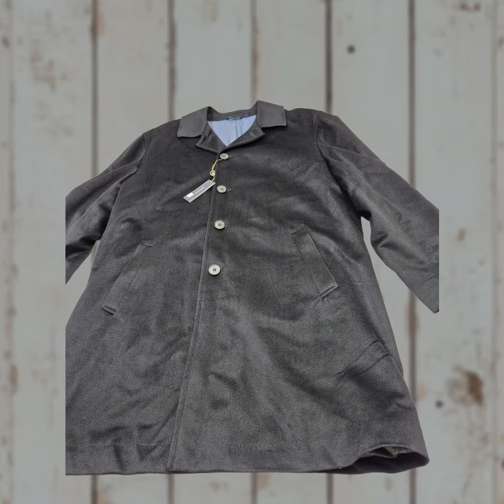 Vintage Jacob Siegel Mens 44L Black Wool Loro Piana Storm System Winter Overcoat Size US S / EU 44-46 / 1 - 1 Thumbnail