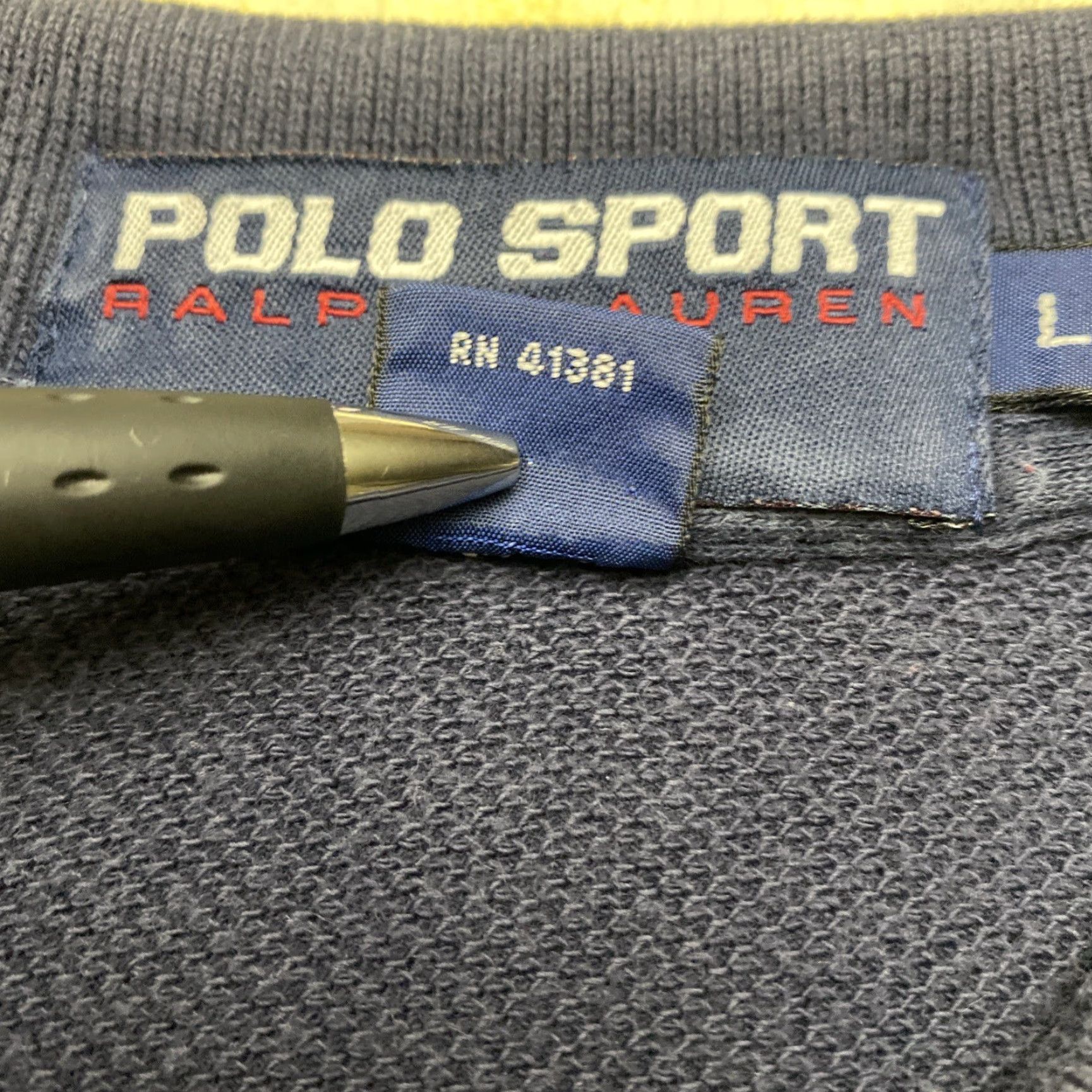 VINTAGE Ralph Lauren Polo Sport Shirt Men's Large Navy Blue Casual