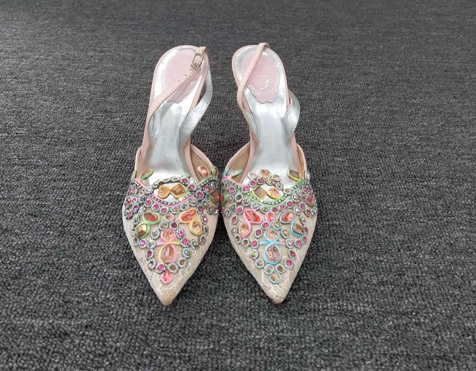 Rene Caovilla Rene Caovilla RC crystal heeled sandals 37 Size US 6.5 / IT 36.5 - 4 Thumbnail