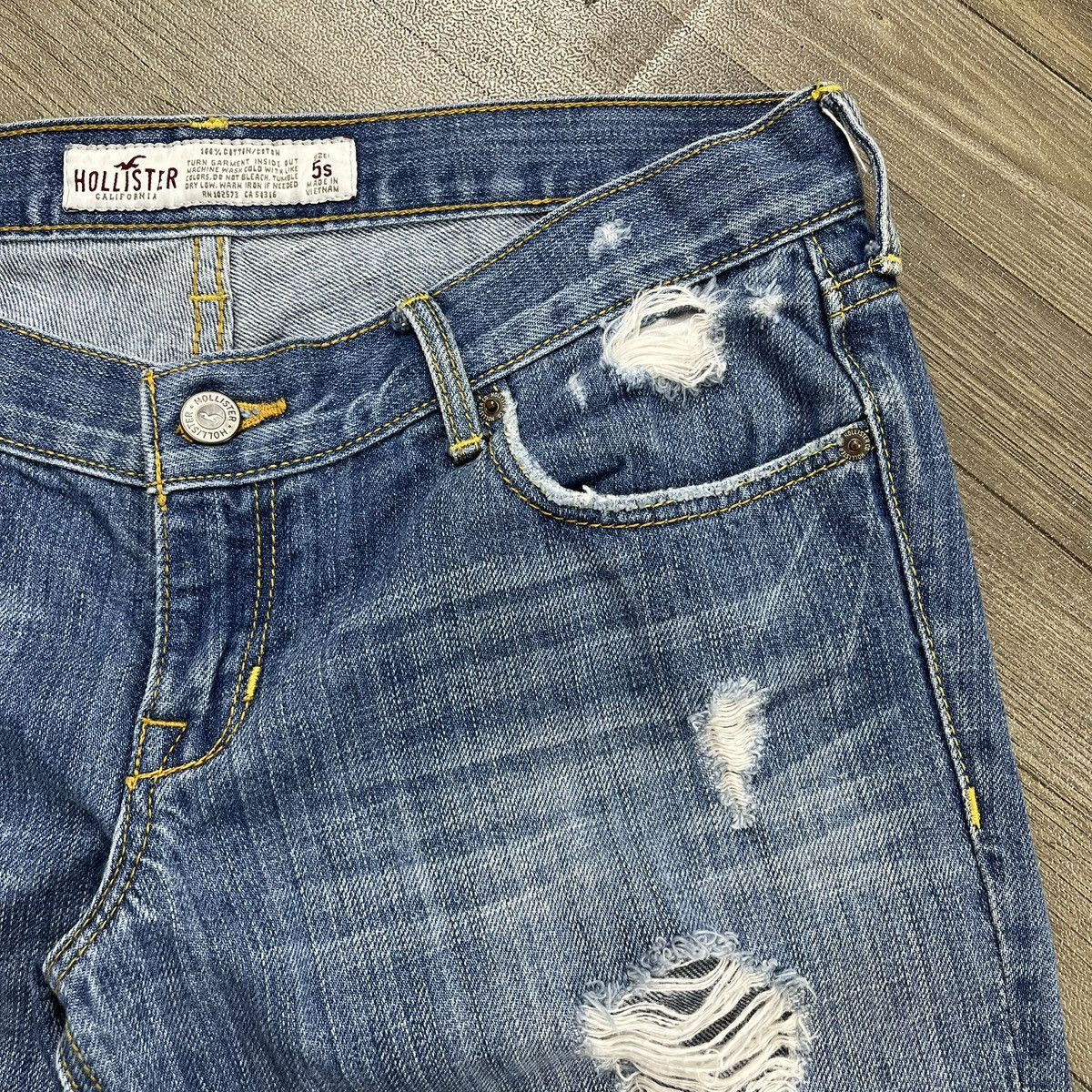 If Six Was Nine 2000s Hollister Distressed Bootcut Lgb Style Flared Jeans Size US 30 / EU 46 - 12 Thumbnail