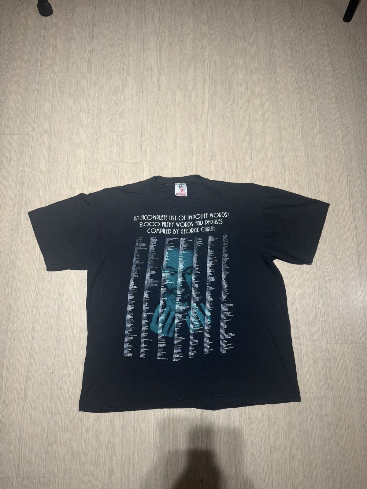 Band Tees 1990 George Carlin "An Incomplete List Of Impolite Words" Size US L / EU 52-54 / 3 - 1 Thumbnail