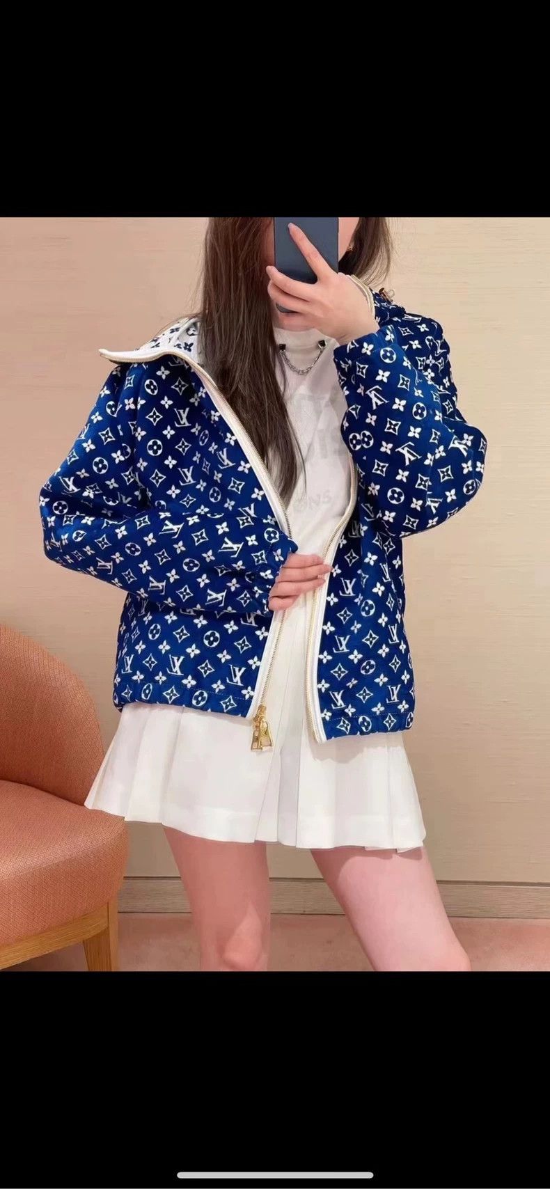 Louis Vuitton Louis Vuitton Blue and white double-sided presbyopic jacket Size XS / US 0-2 / IT 36-38 - 7 Thumbnail