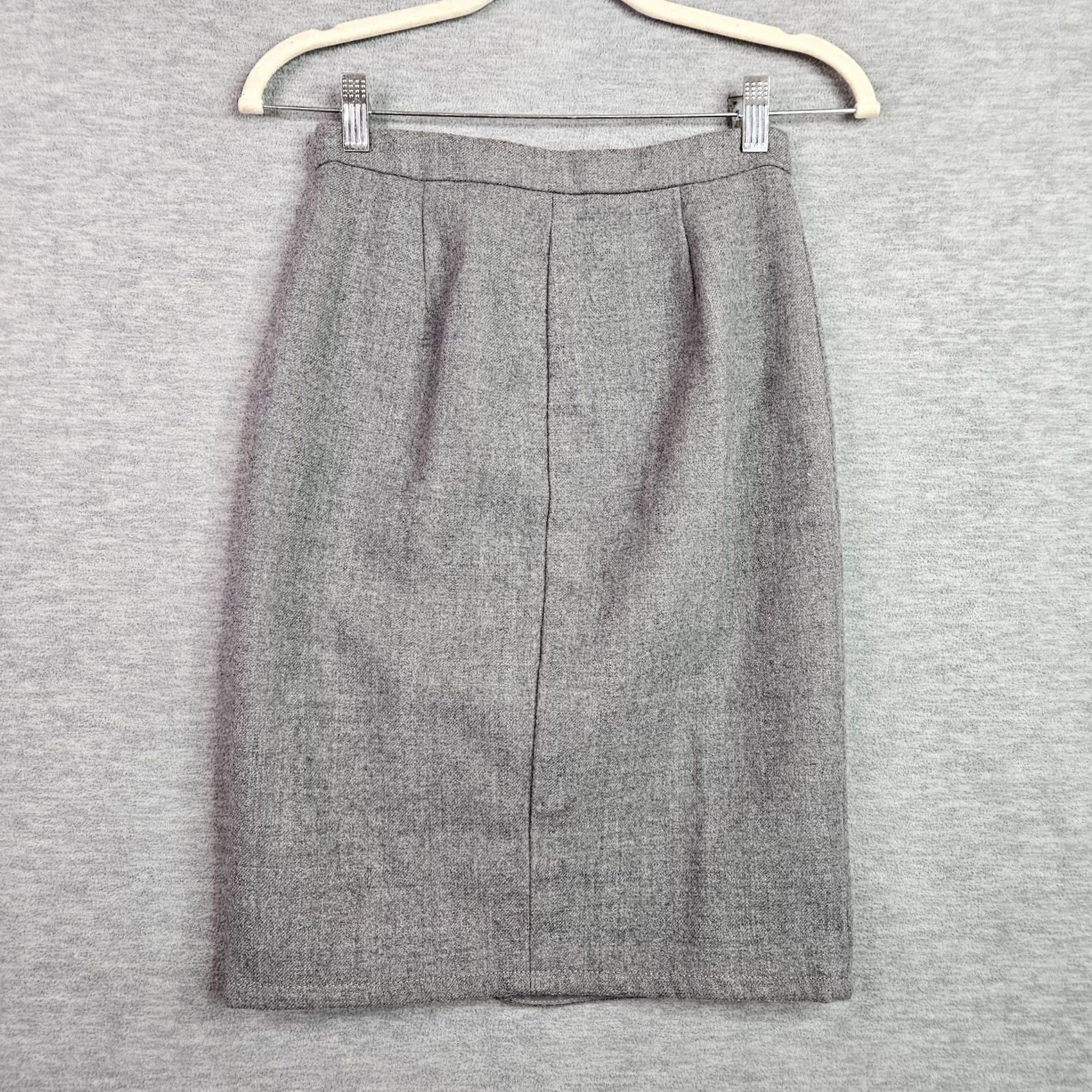 J.Crew J.CREW Skirt Women Grey Zipper Front 100% Wool Size 0P A-Line Short Vintage No? Size 25" / US 0 / IT 36 - 2 Thumbnail