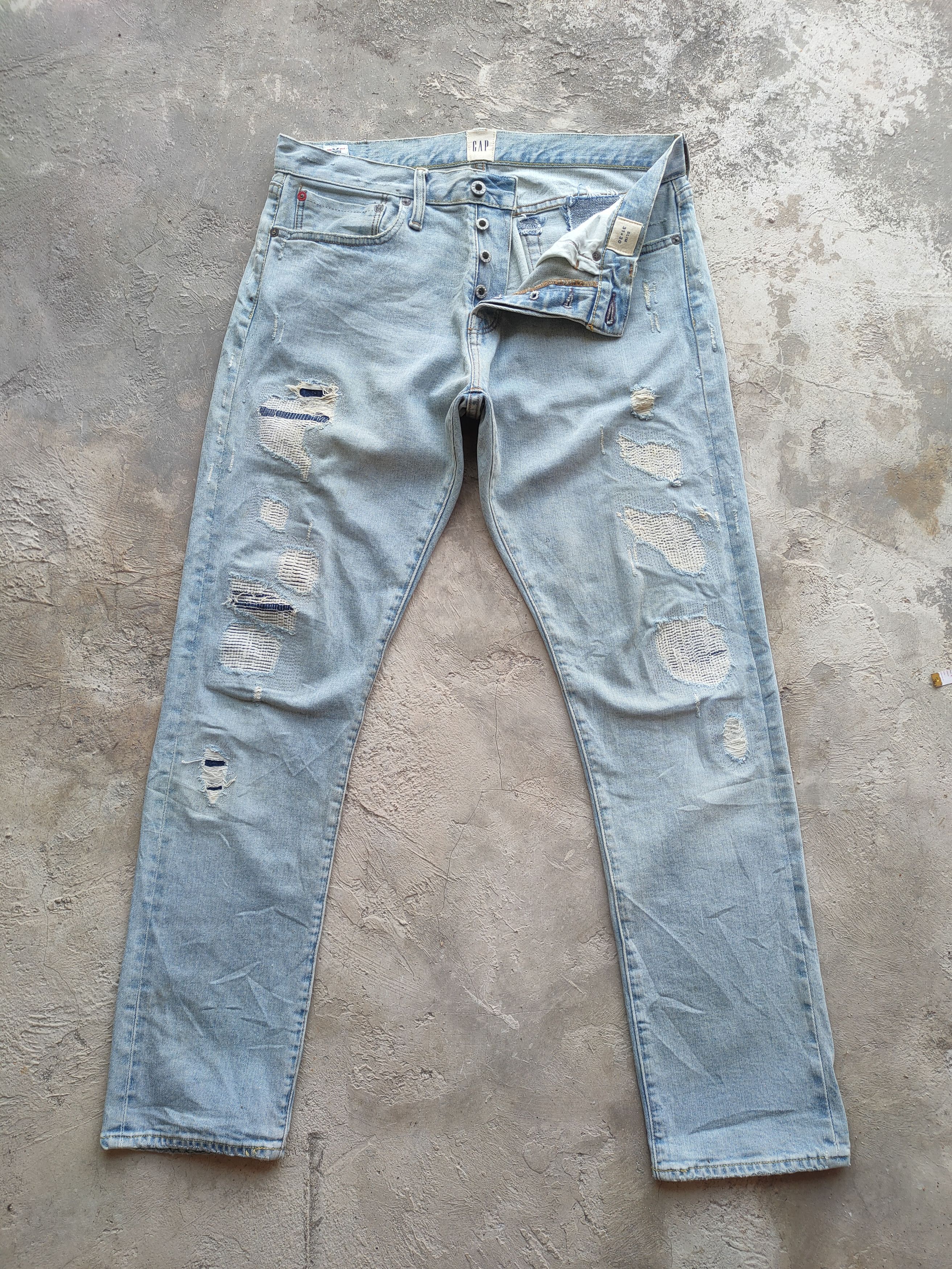 Gap W32 VINTAGE GAP FADED BLUE DISTRESSED JEAN PANTS Size US 32 / EU 48 - 1 Thumbnail