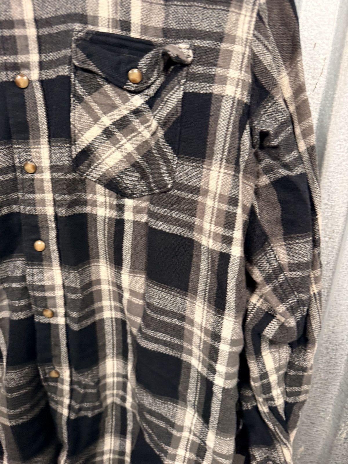 Vintage Wrangler Pearl Snap Plaid Button Up Cowboy Shirt