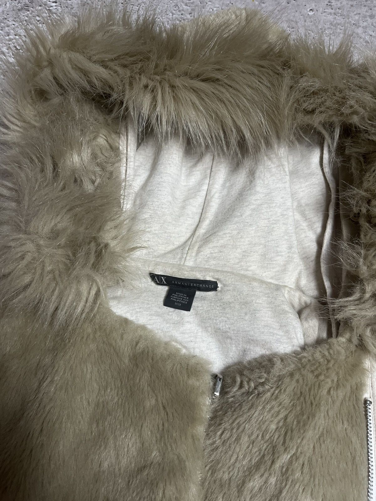 Armani × Armani Exchange Vintage Woman’s Armani Exchange Fur Faux Double Zip Vest Size M / US 6-8 / IT 42-44 - 3 Thumbnail
