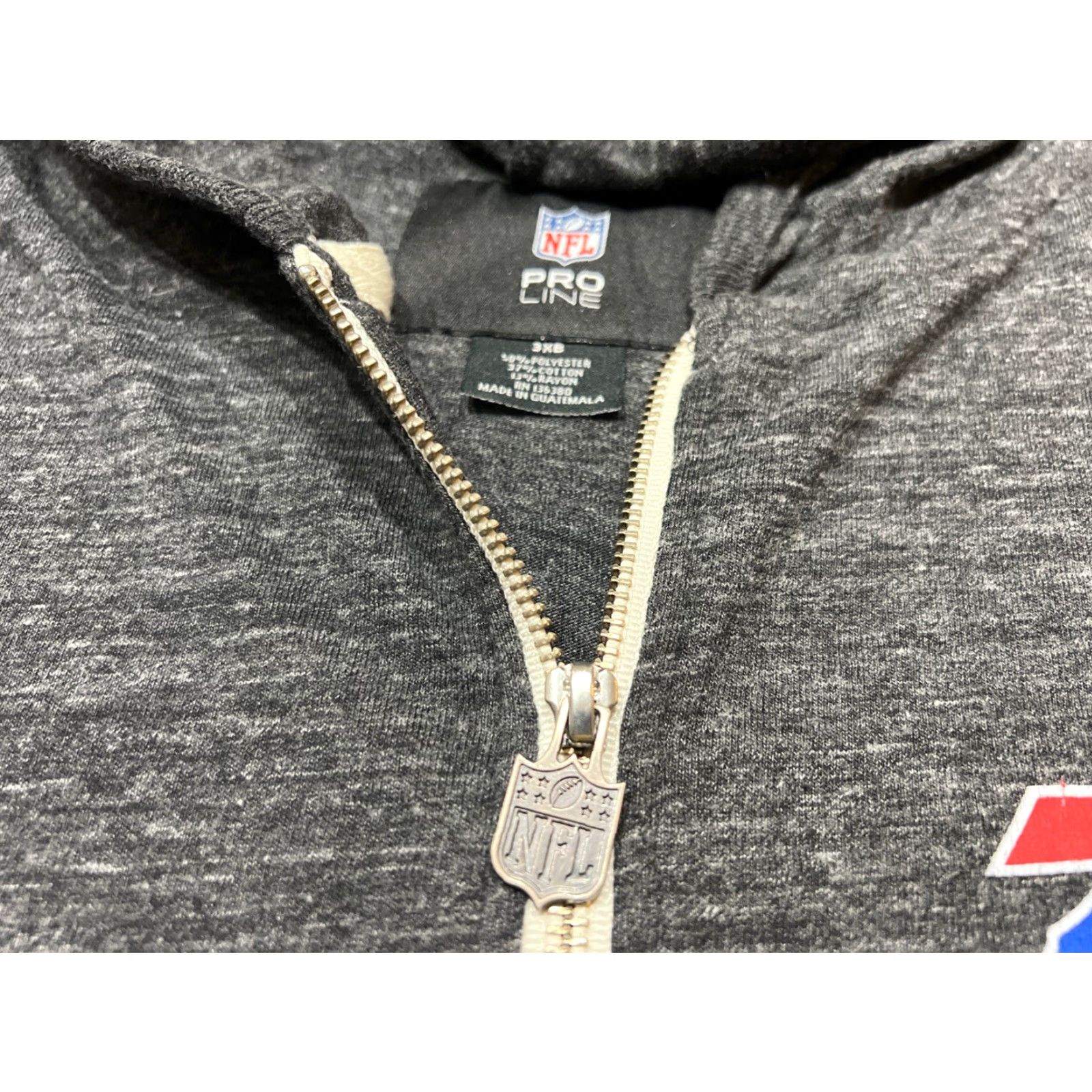 NFL Buffalo Bills NFL Pro Line Gray Full Zip Hoodie 3XB Mens Big 3X Gray Full Zip Lined Not Thick Size US XXL / EU 58 / 5 - 4 Thumbnail