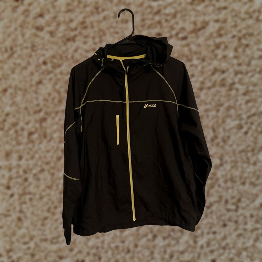 Asics ASICS Motion Fujitrail Black Yellow Full Zip Hood Windbreaker Jacket Women's XL Jacket Windbreaker Running Outdoor XS? Size XL / US 12-14 / IT 48-50 - 1 Thumbnail