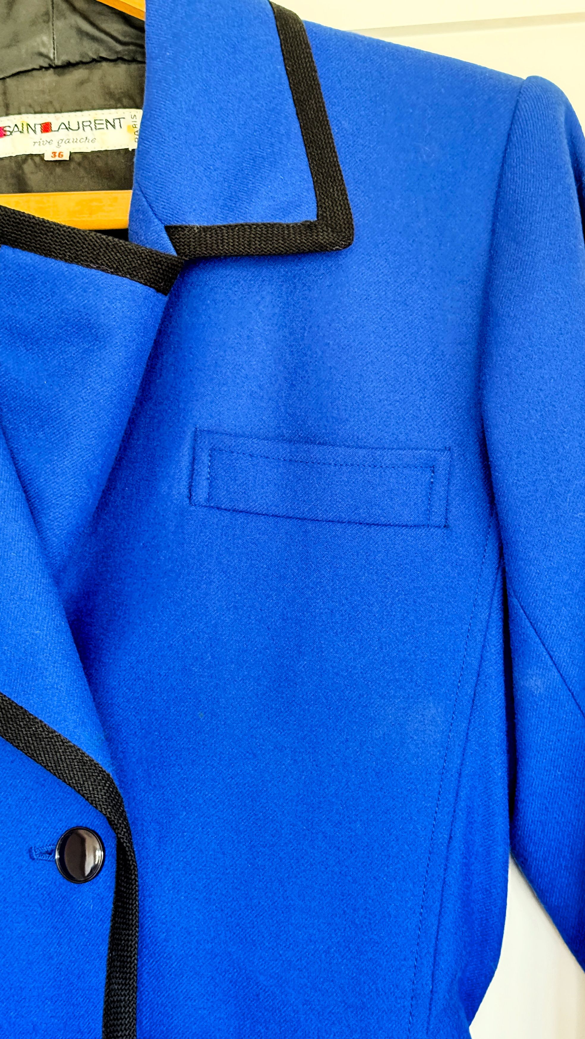 Yves Saint Laurent Rare Vintage 1980 Yves Saint Laurent Cobalt Blue Coat Dress Size XS / US 0-2 / IT 36-38 - 6 Thumbnail