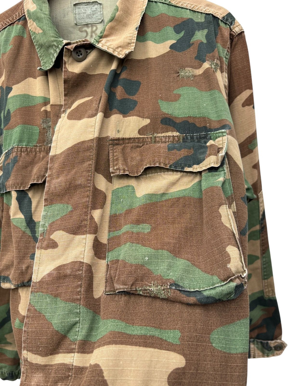 Vintage Vintage 80s US Military Camo Jacket Woodland Cotton Coat Size US S / EU 44-46 / 1 - 9 Thumbnail