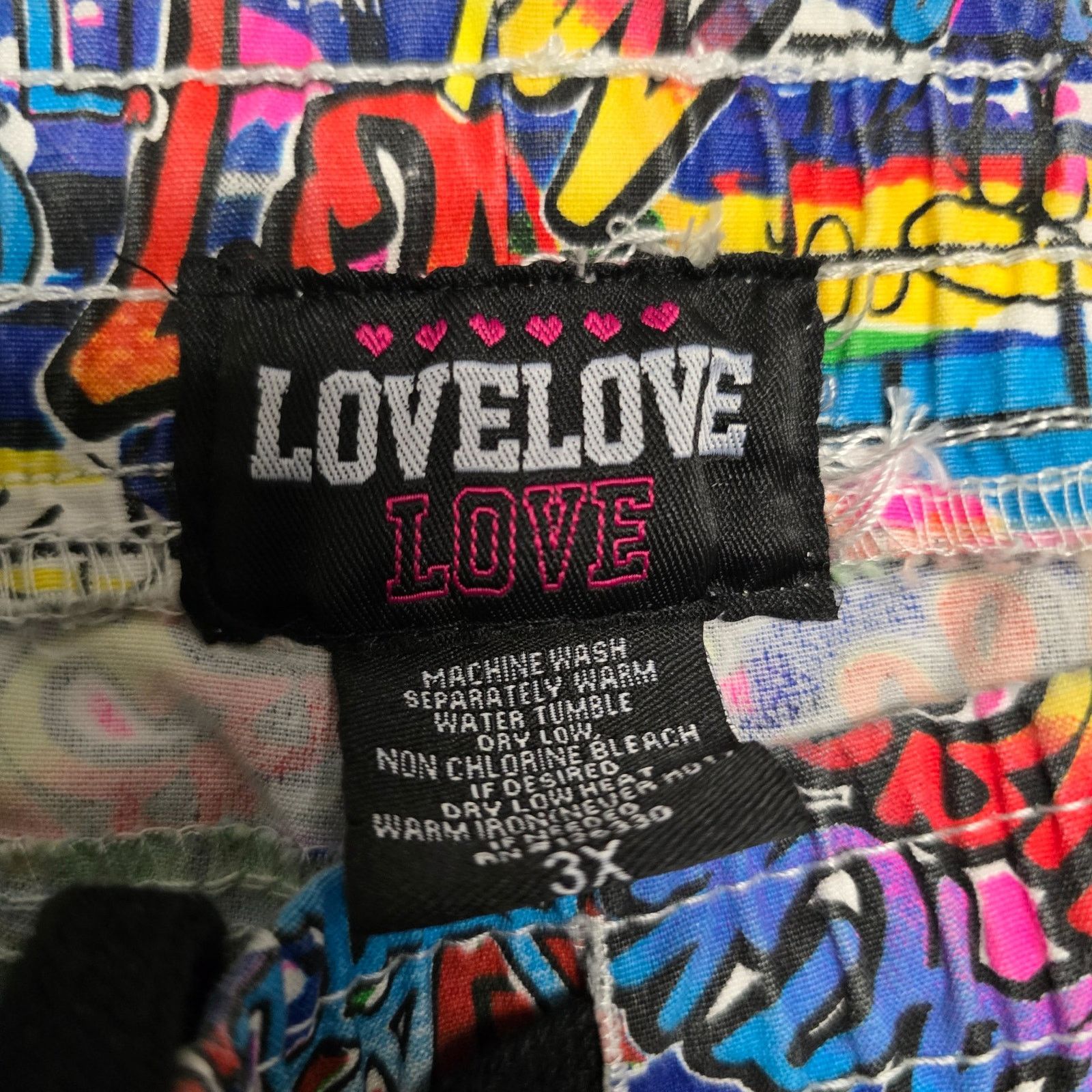 Loveless LoveLove Graffiti Print Jogger Pants 3X Colorful Streetwear Size 38" / US 16 / IT 52 - 7 Thumbnail