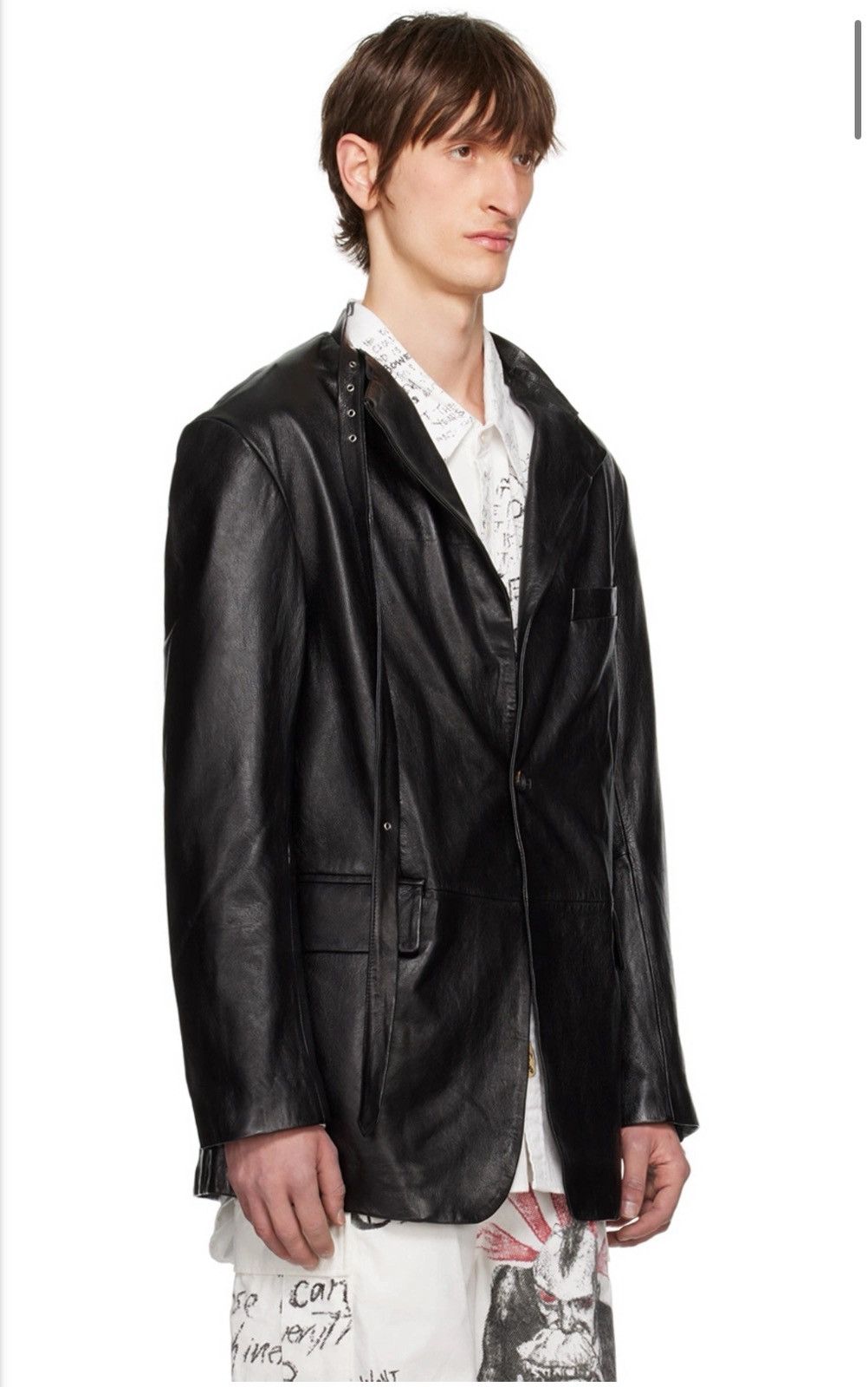 R13 Belt Collar Leather Jacket Small Size US S / EU 44-46 / 1 - 4 Thumbnail