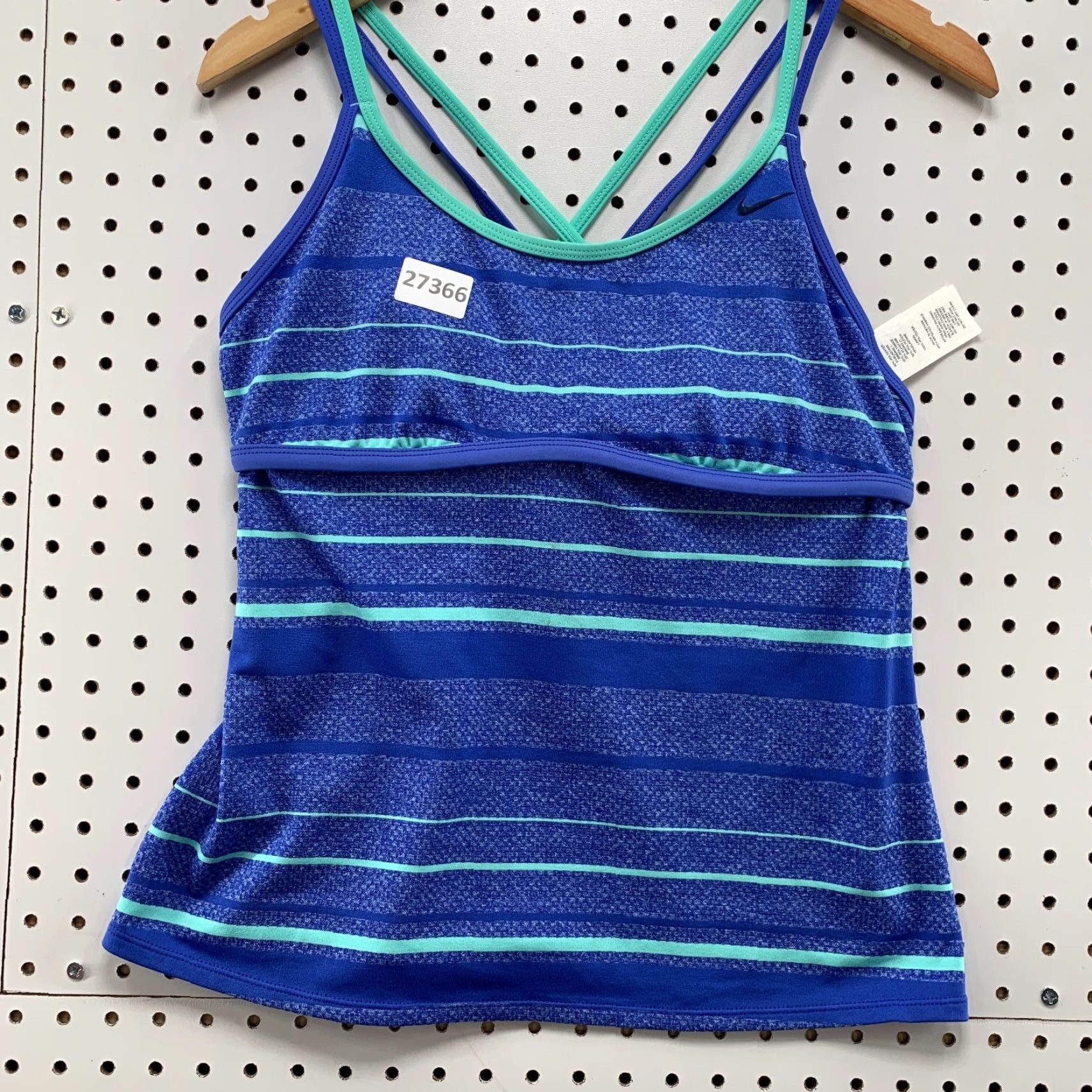 Nike Nike Athletic Tank Top Blue Green Striped Womens Large 14.5x19.5 Size L / US 10 / IT 46 - 6 Thumbnail