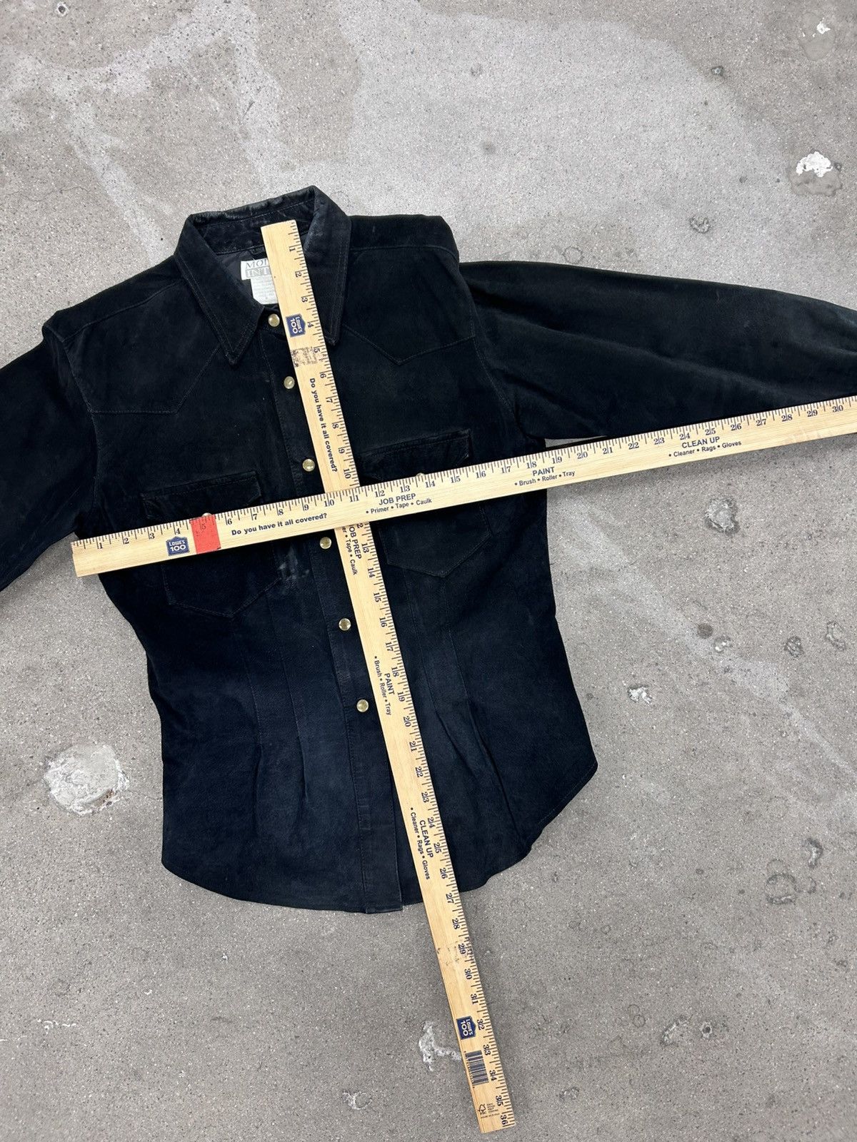Vintage Moda Intl Leather Shirt Jacket Western Black Suede Rodeo Size S / US 4 / IT 40 - 8 Thumbnail