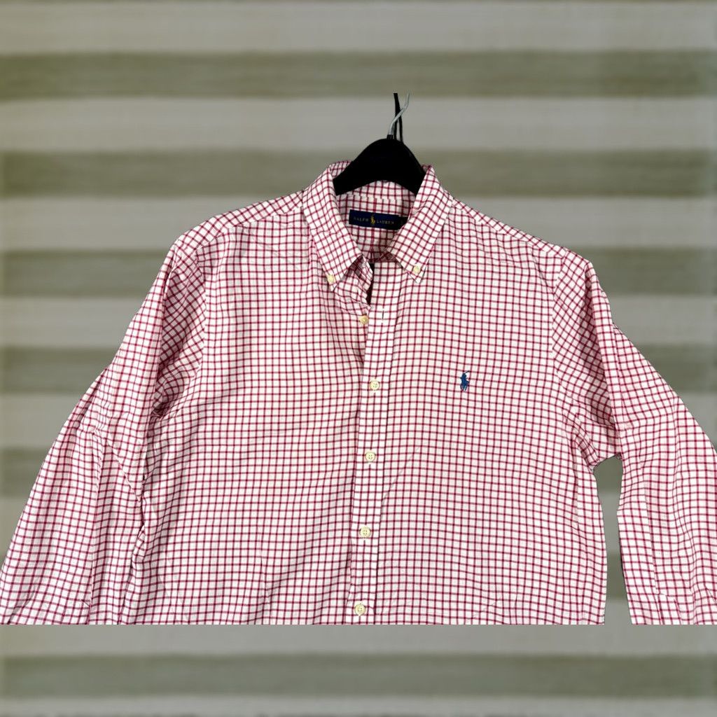 Ralph Lauren Ralph Lauren Shirt Mens L White Red Check Cotton Long Sleeve Button-Down Preppy Shirt Size US L / EU 52-54 / 3 - 1 Thumbnail