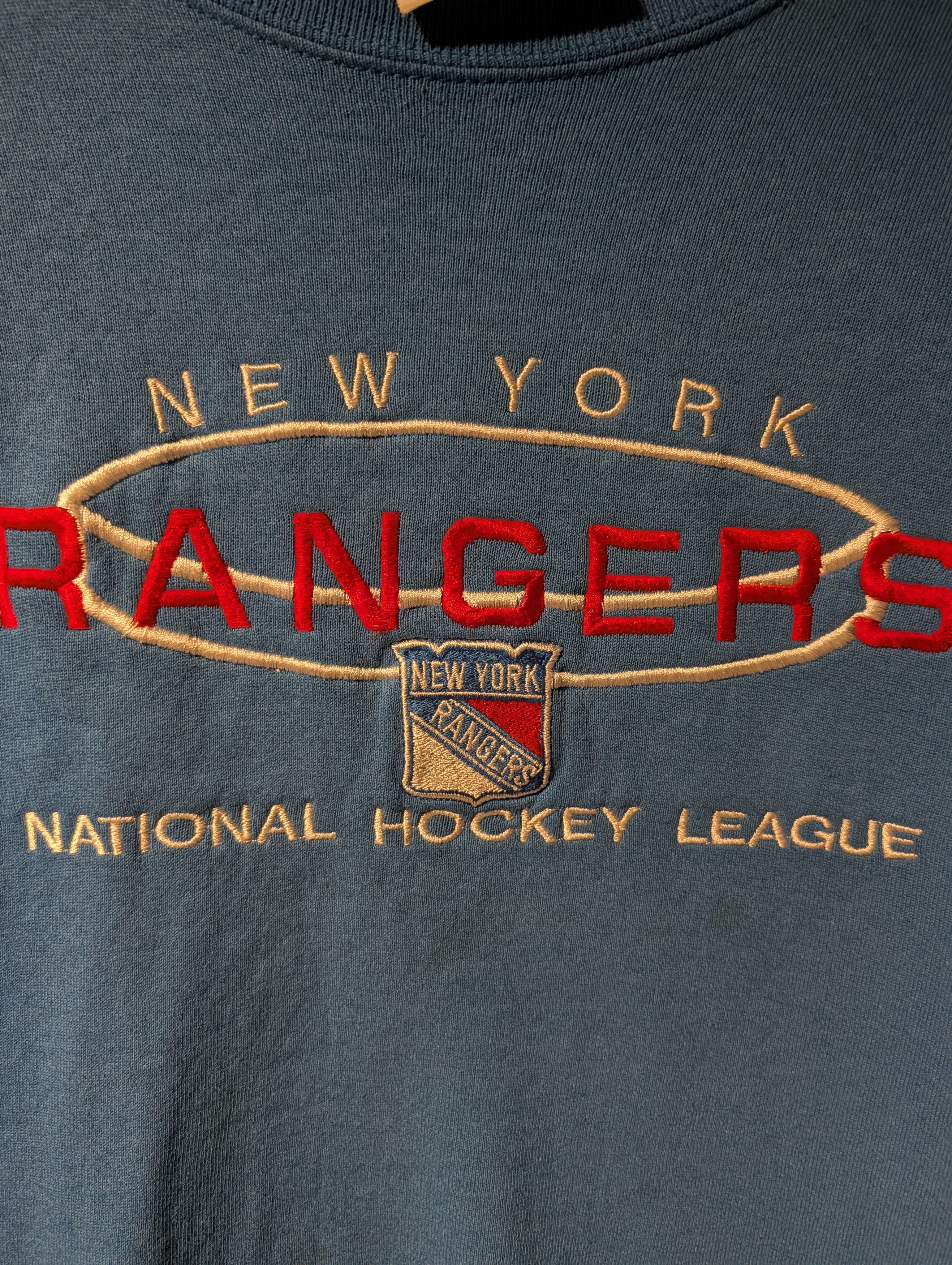 NHL VTG Logo Athletic New York Rangers NHL Crewneck Sweatshirt Size US M / EU 48-50 / 2 - 2 Thumbnail