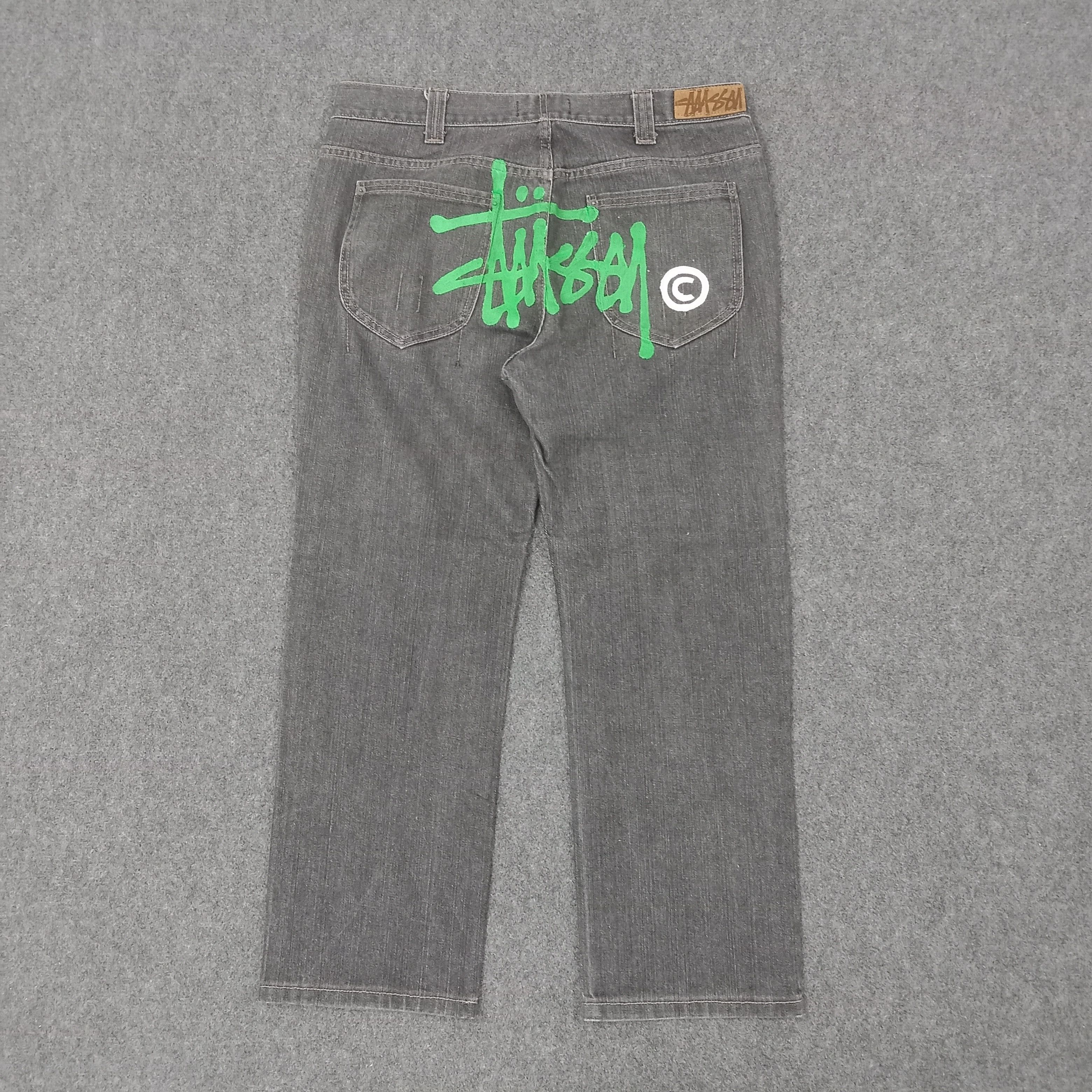Stussy × Vintage Stussy American Streetwear Custom Art Denim Jeans C217N23 Size US 33 - 1 Thumbnail