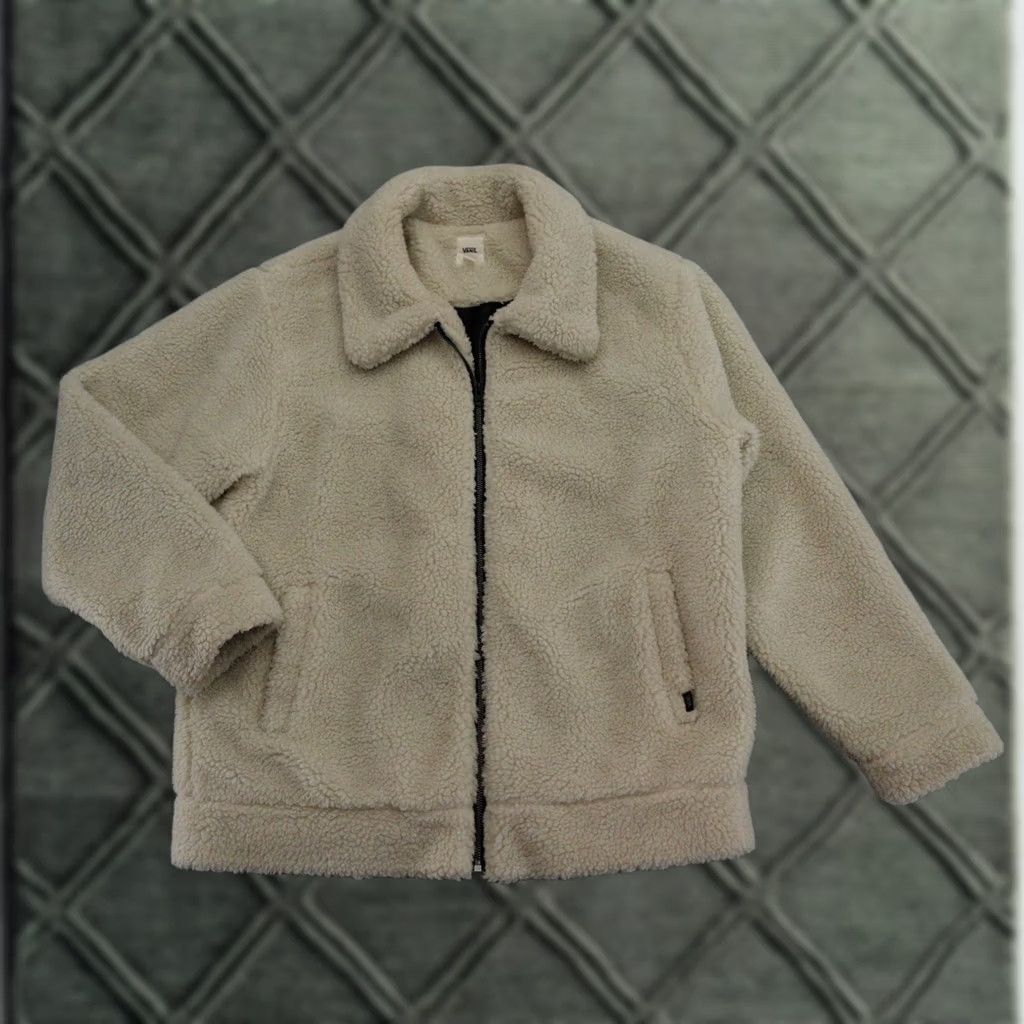 Vans VANS Jacket Womens Large Snow Out Fleece Zip Up Jacket White Size L / US 10 / IT 46 - 1 Thumbnail