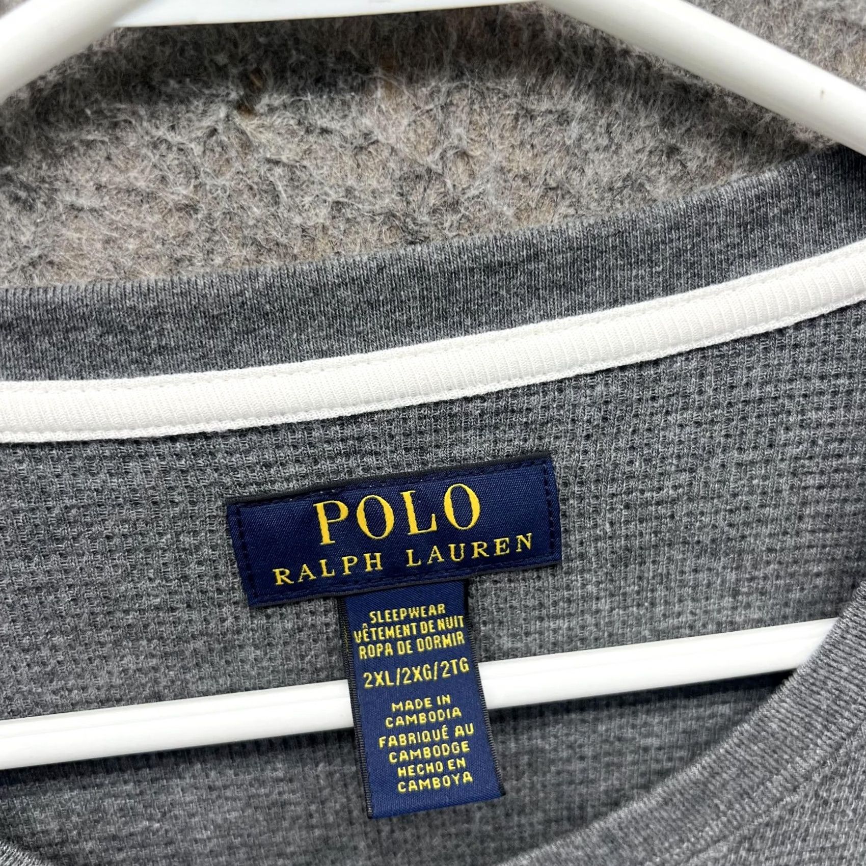 Polo Ralph Lauren Polo Ralph Lauren Pajama Shirt Men 2XL Gray Sleepwear Pullover Crewneck Waffle Long Sleeve Cotton Fleece Logo Casual Modern Cents Size US XXL / EU 58 / 5 - 5 Thumbnail
