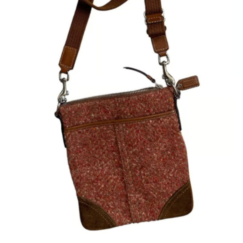 Coach Coach Kitt Crossbody Messenger weed Wool Suede Leather Trim Size ONE SIZE - 8 Thumbnail