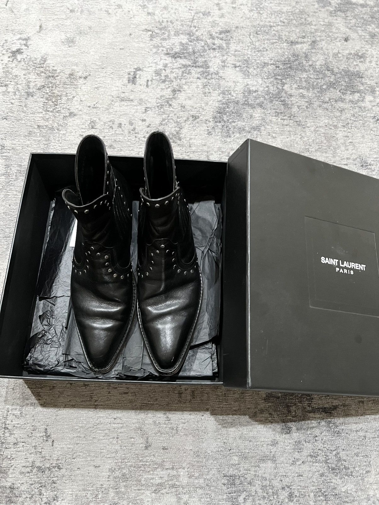 Saint Laurent Paris Saint Laurent paris studded boots wyatt Size US 8 / EU 41 - 4 Thumbnail