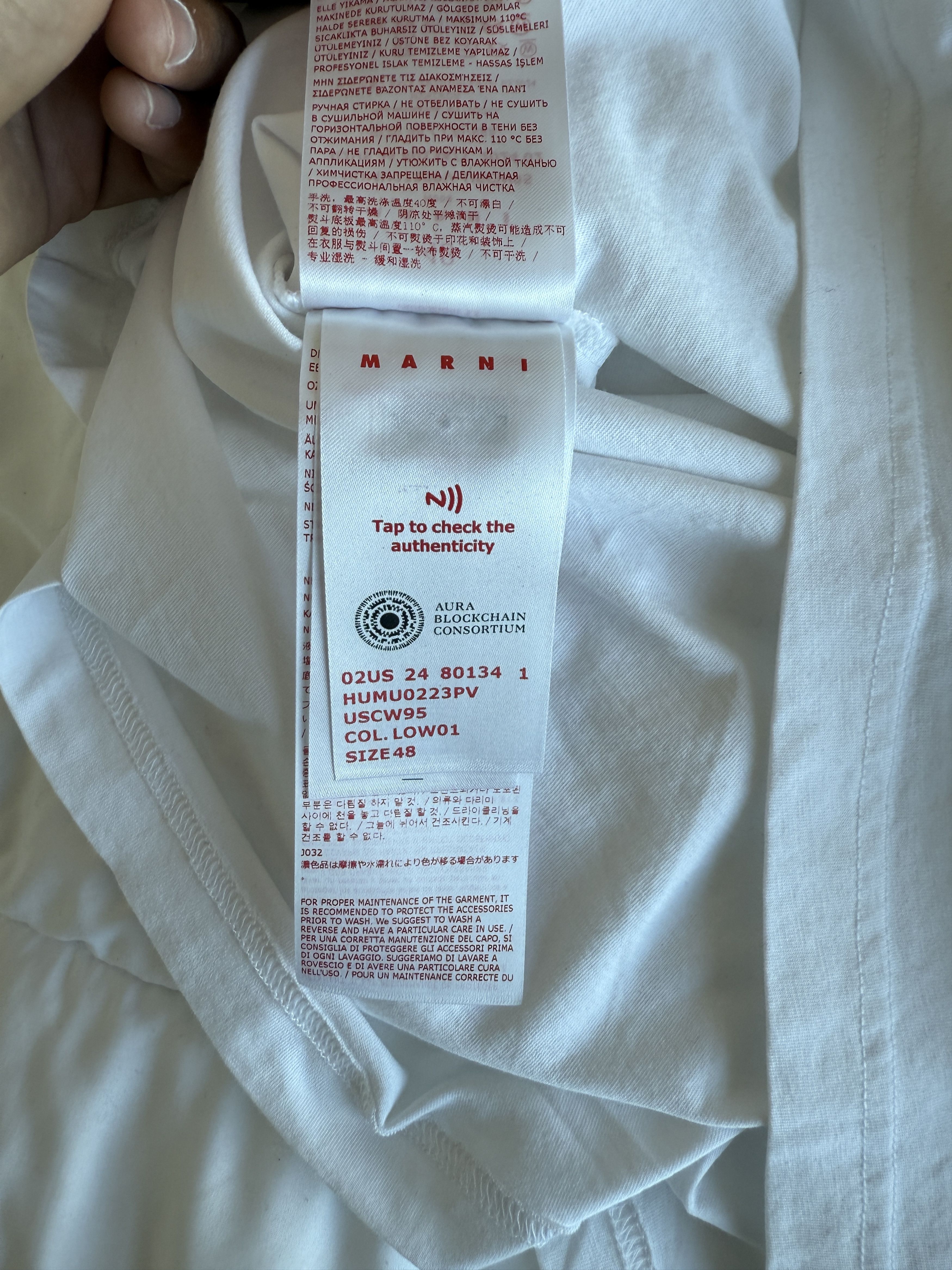 Marni White Marni Relaxed Fit Short Sleeve Size US M / EU 48-50 / 2 - 6 Thumbnail