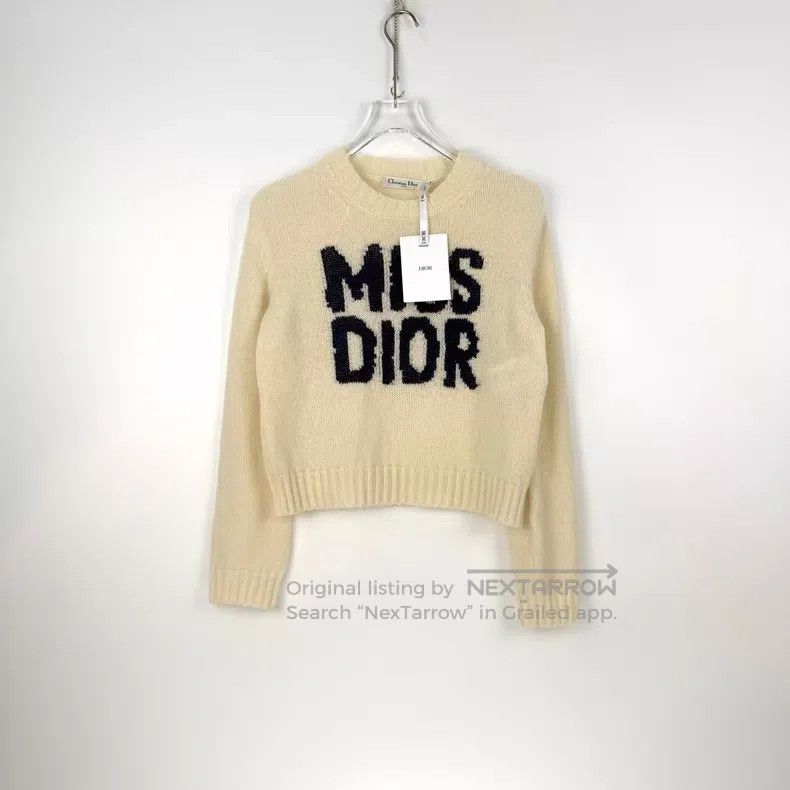 Dior Dior Beige letter cashmere sweater Size XS / US 0-2 / IT 36-38 - 3 Thumbnail