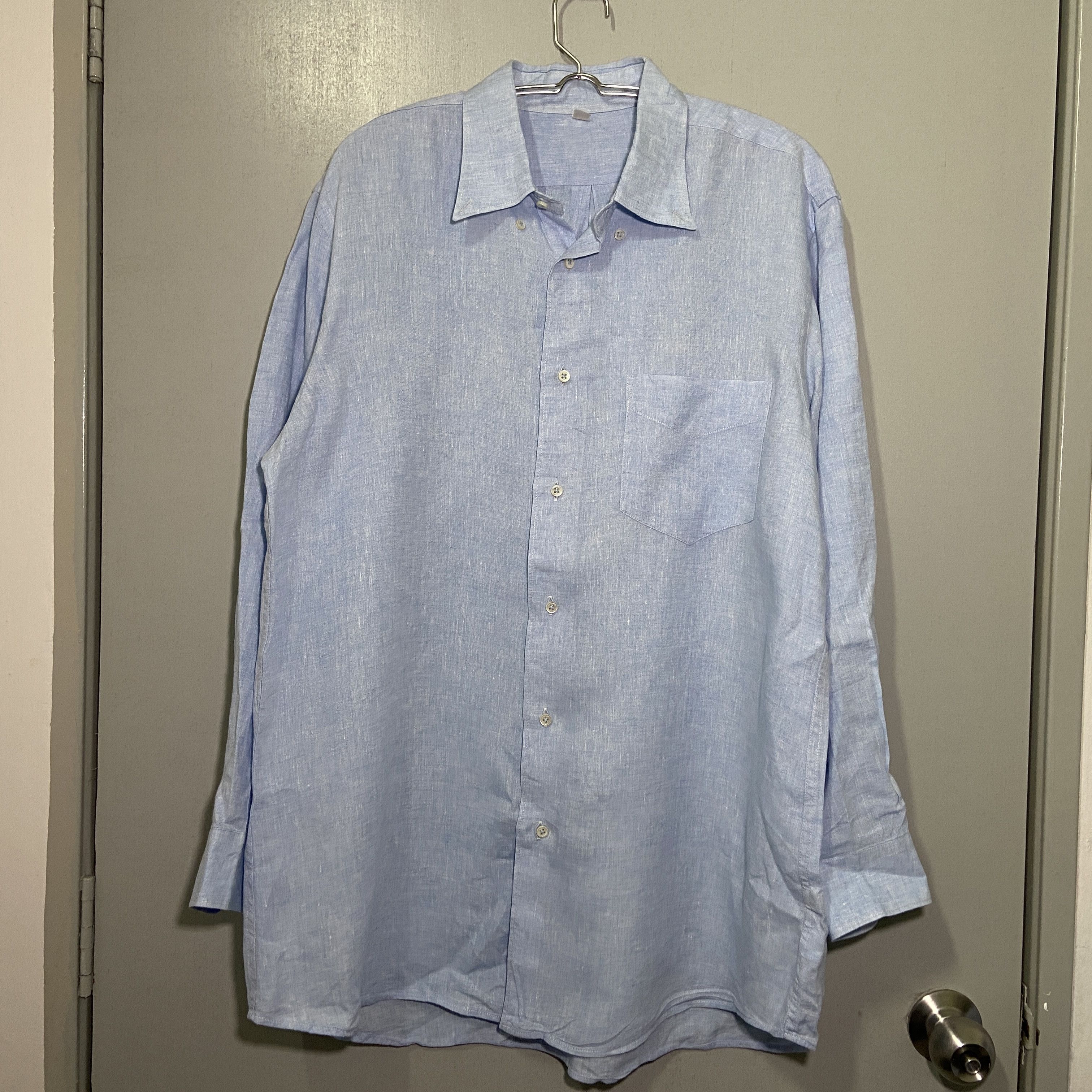 Uniqlo × Vintage Uniqlo Premium Linen Long Sleeve Shirt Size US XL / EU 56 / 4 - 1 Thumbnail