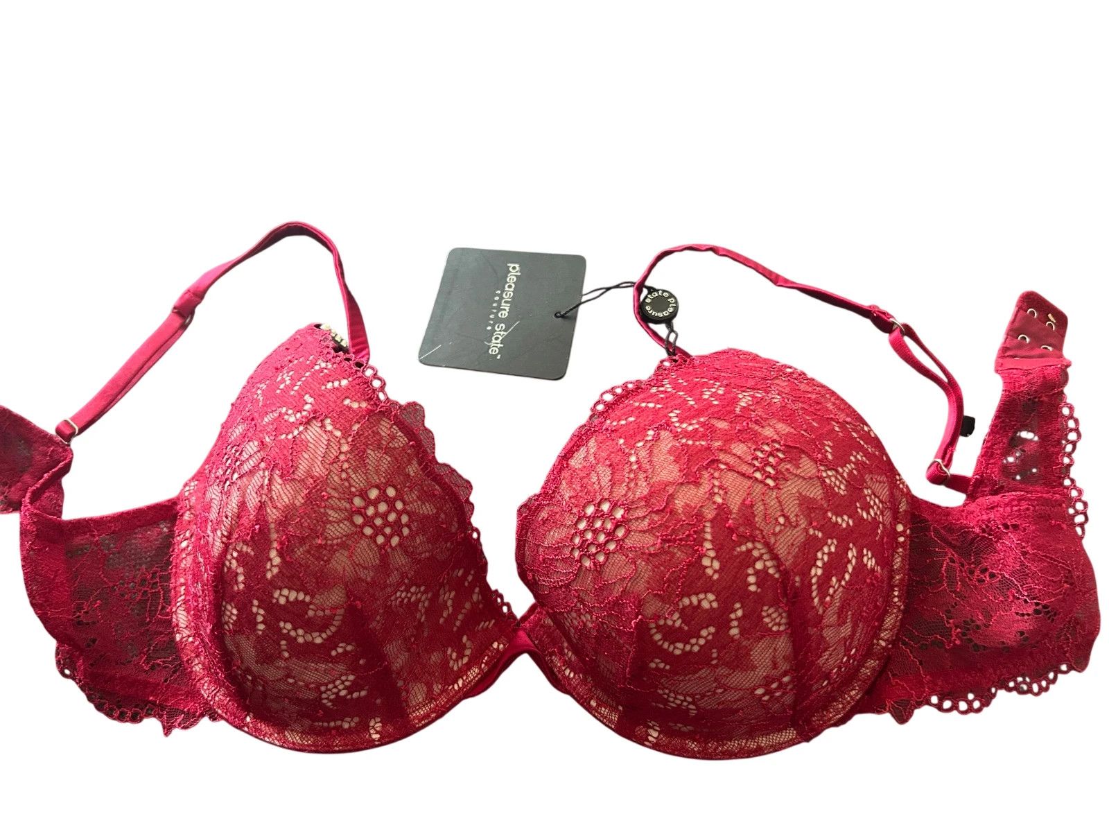 Other BNWT Pleasure State "Ecstasies" 2pc Red Silk Lace Set Size ONE SIZE - 4 Thumbnail