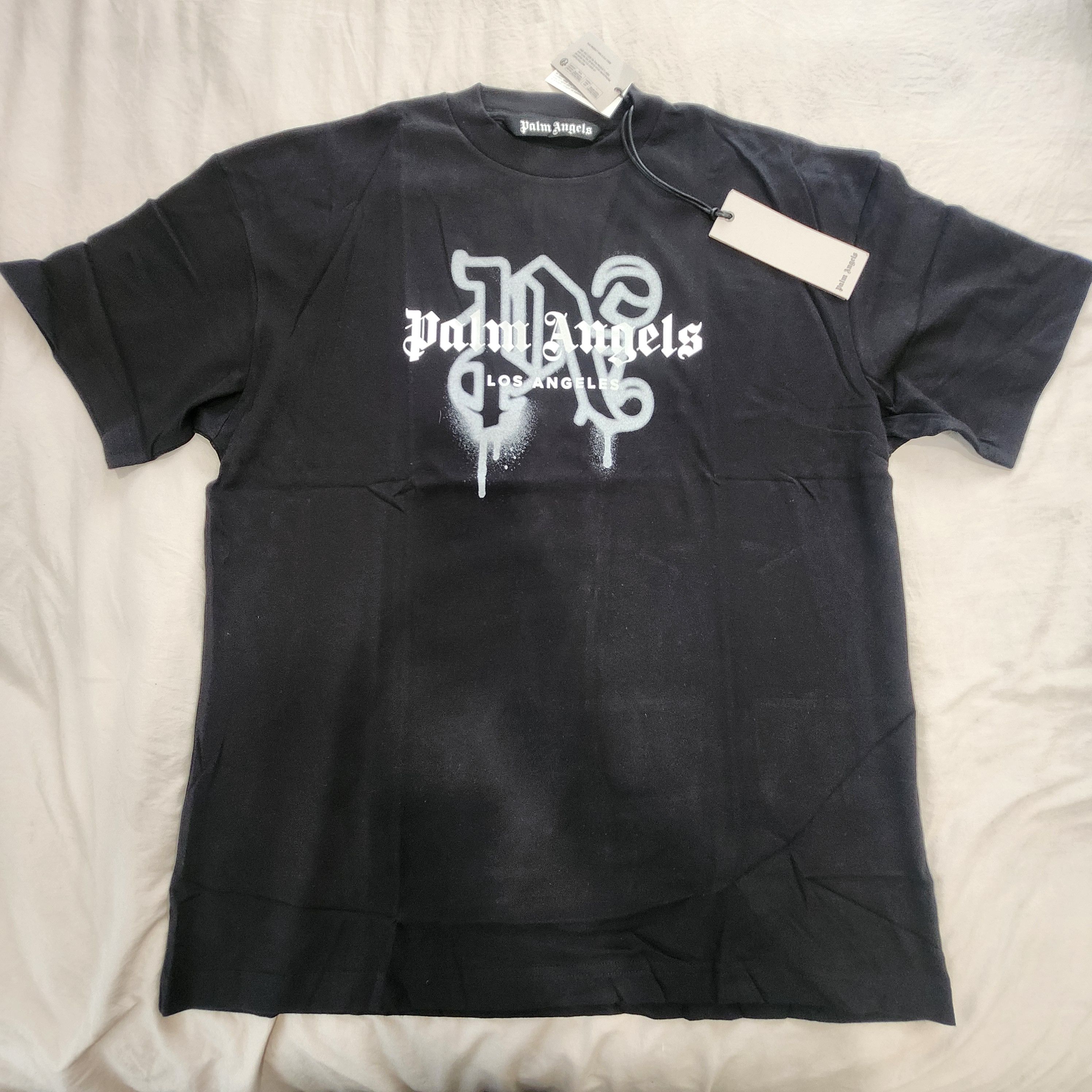 Palm Angels Palm Angels "LA Monogram Spray" Logo T-Shirt Size US L / EU 52-54 / 3 - 4 Thumbnail