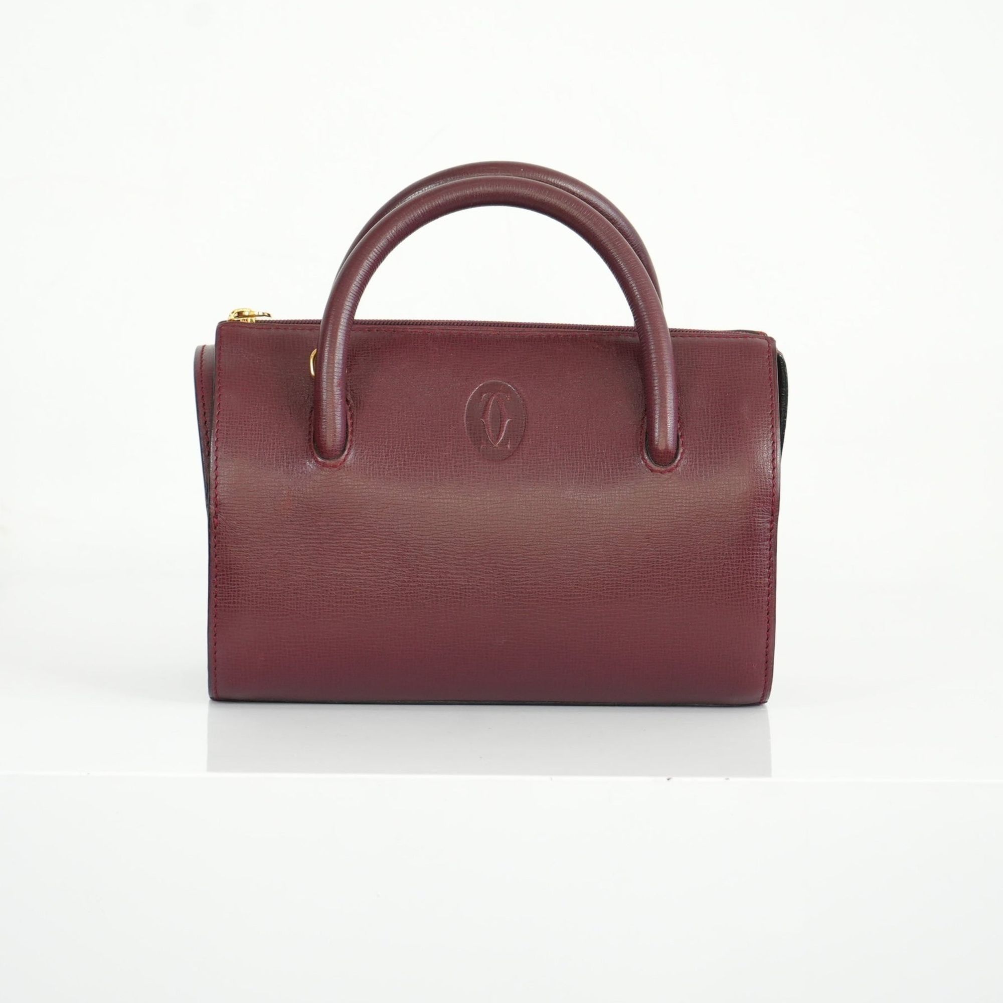 Cartier Vintage Must de Cartier Bordeaux Leather Satchel