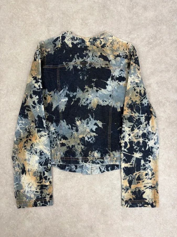 Vintage 2000s Plein Sud Navy Acid Wash Cropped Denim Jacket Size S / US 4 / IT 40 - 4 Thumbnail