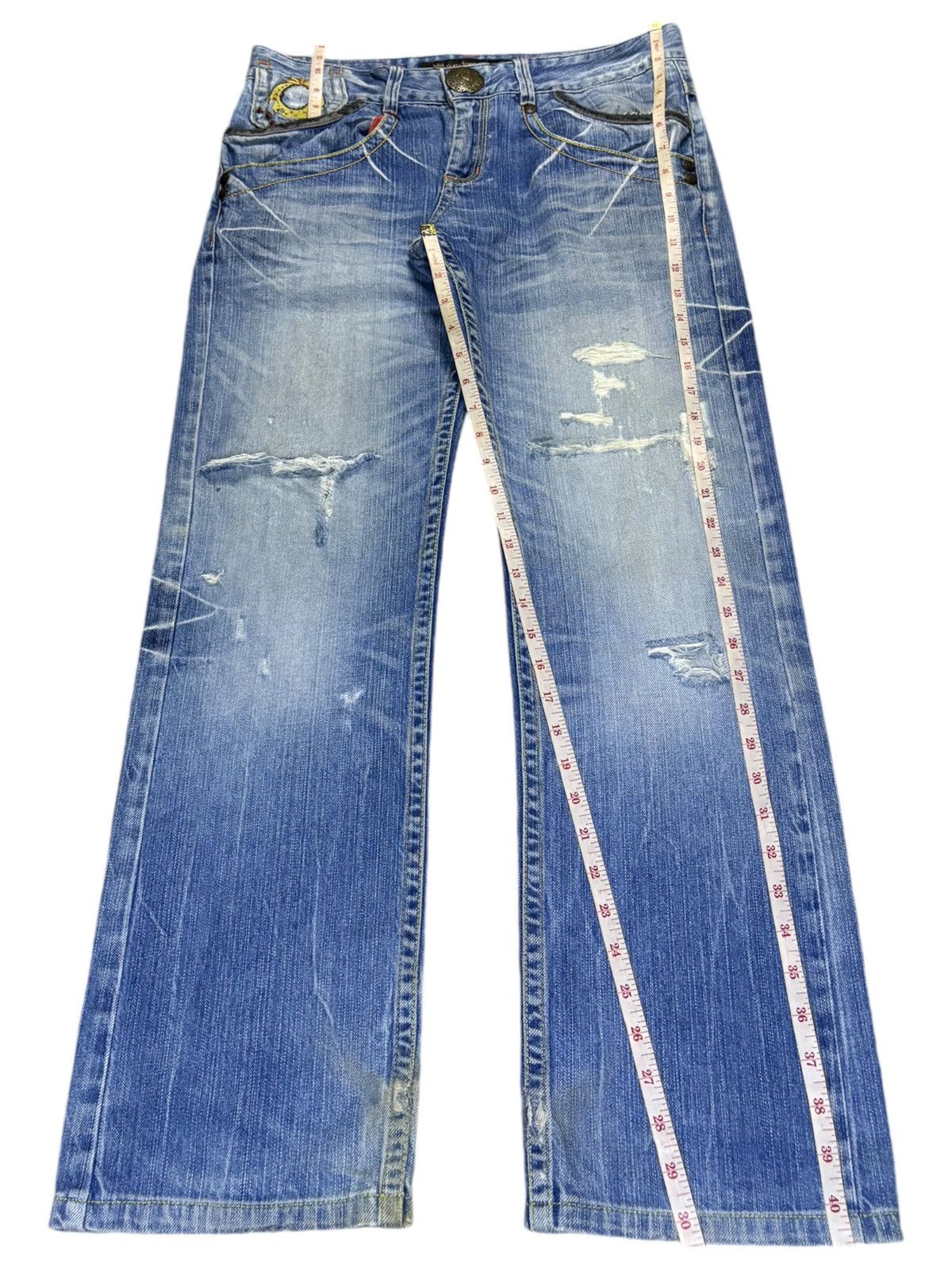 Dsquared2 Vintage Red Pepper Faded Wash Navajo Style Loose Jeans Size US 34 / EU 50 - 12 Thumbnail
