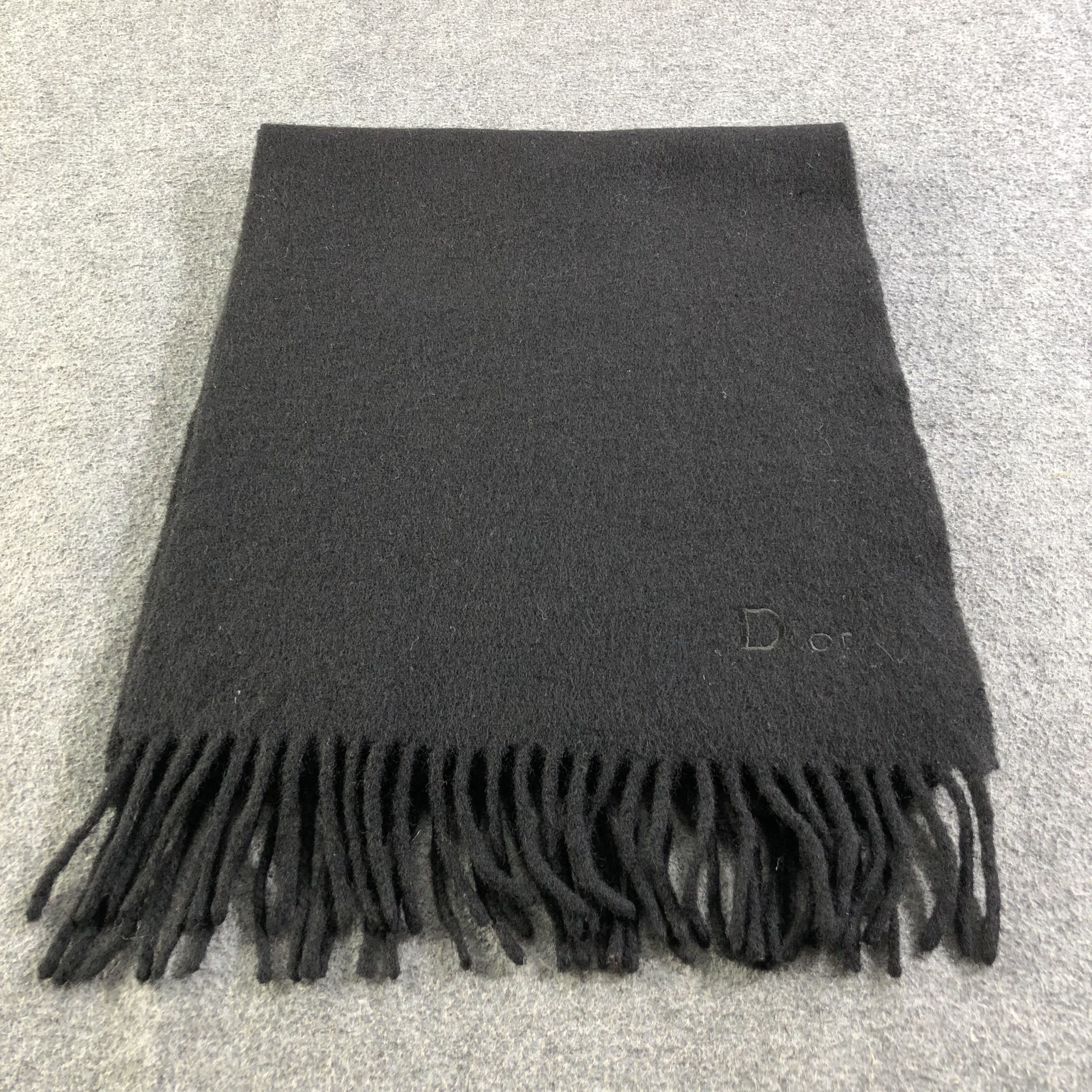 Vintage Christian Dior Plain Wool Scarf Muffler Neckwear V1719 Size ONE SIZE - 2 Thumbnail
