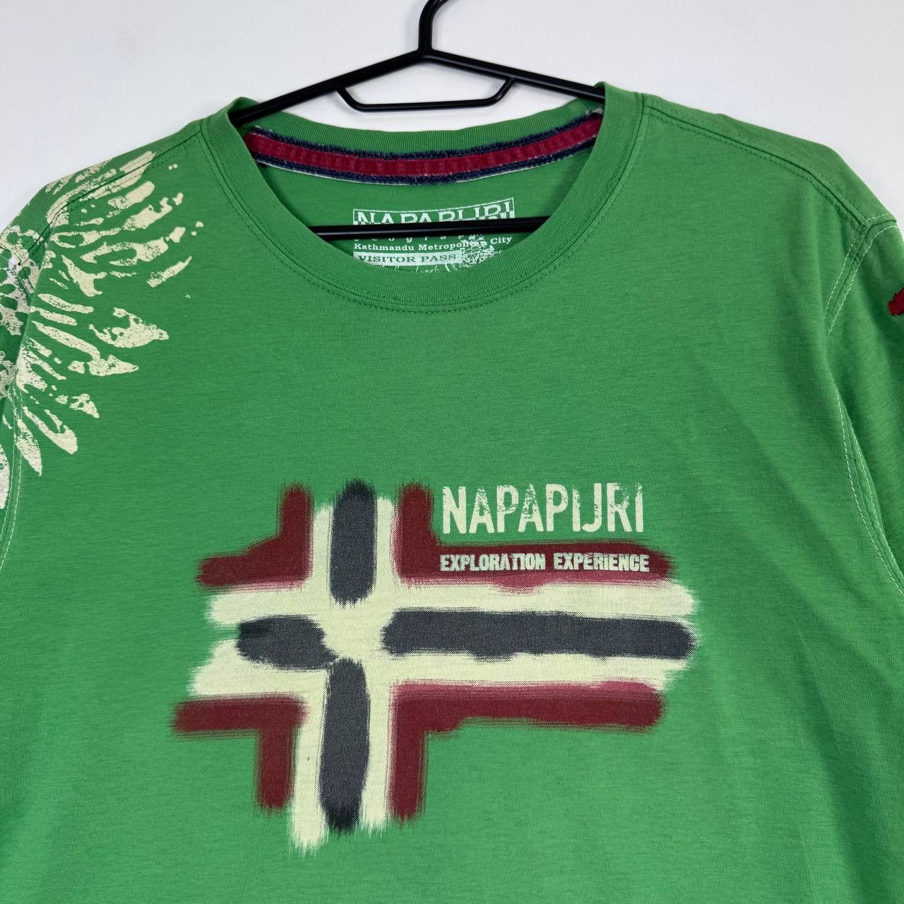 Napapijri Napapijri T-Shirt Green Logo Flag Casual Outdoor Mens Size M Size US M / EU 48-50 / 2 - 2 Thumbnail
