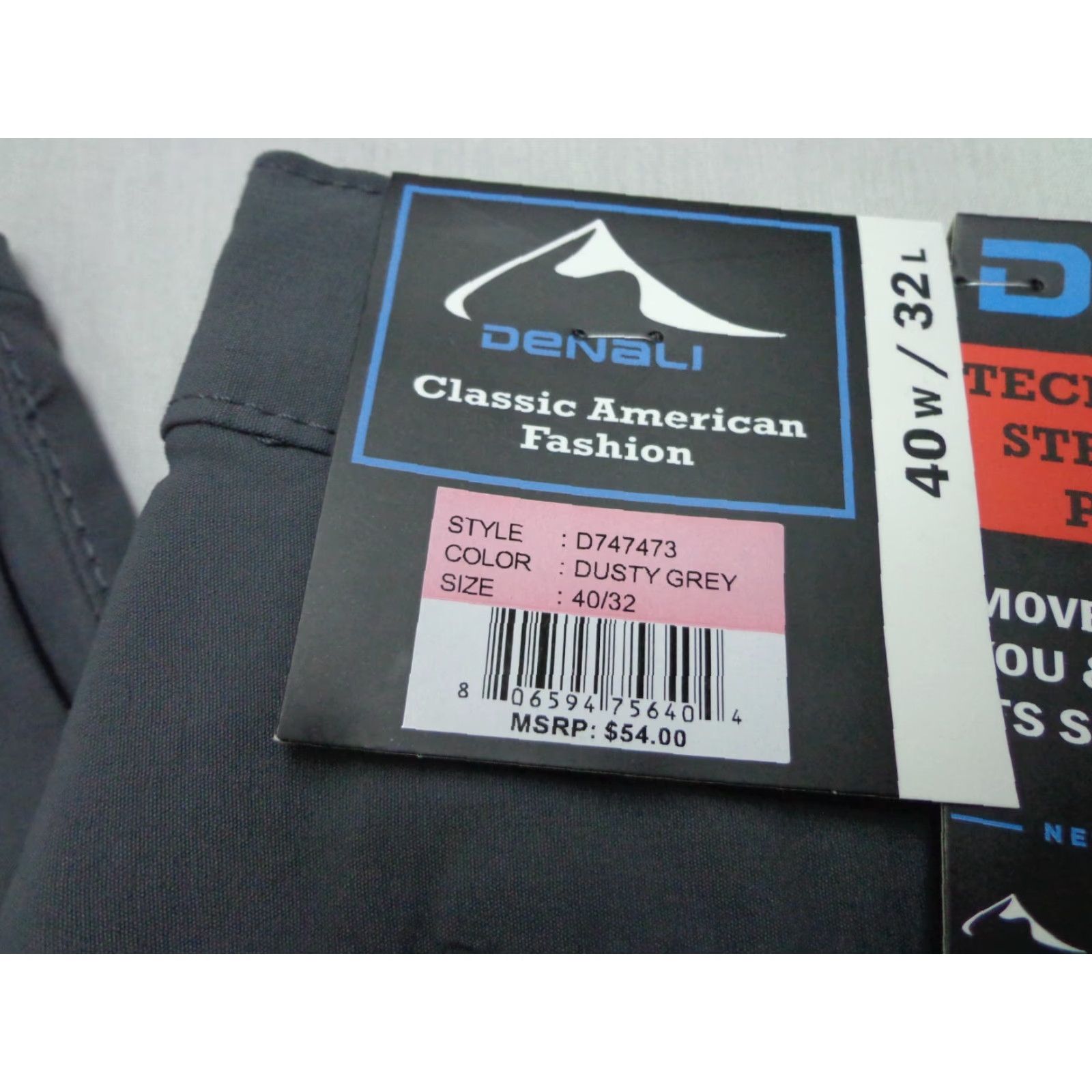 Vintage DENALI Technical Stretch Pants Men 40/32 Gray Side Zipper Media Pocket NWT Straight Leg 94% Nylon 6% Spandex Regular Size US 40 / EU 56 - 4 Thumbnail