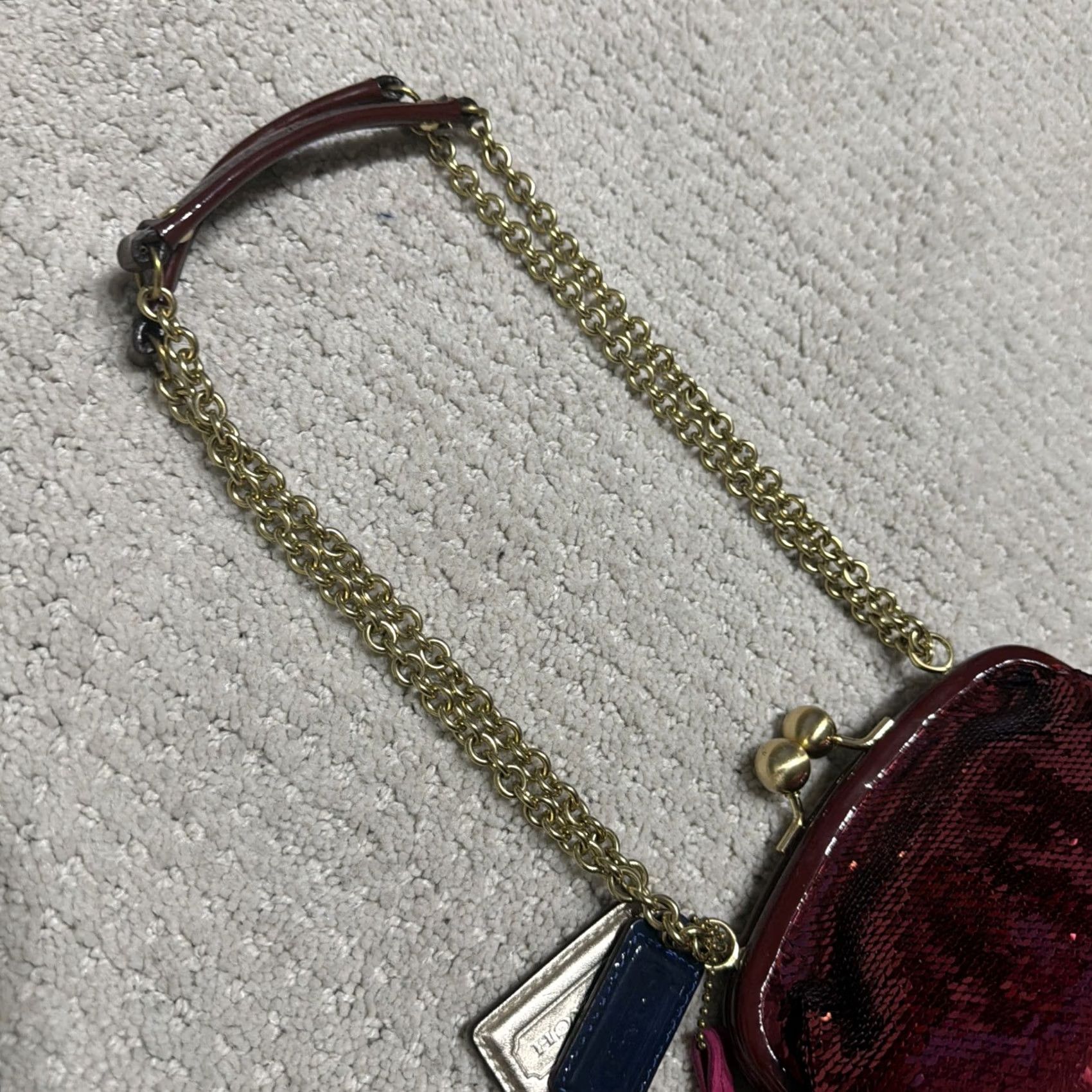 Coach Coach Poppy Bag Small Red Sequins Kisslock Limited Edition Crossbody Shoulder Women Size ONE SIZE - 2 Thumbnail