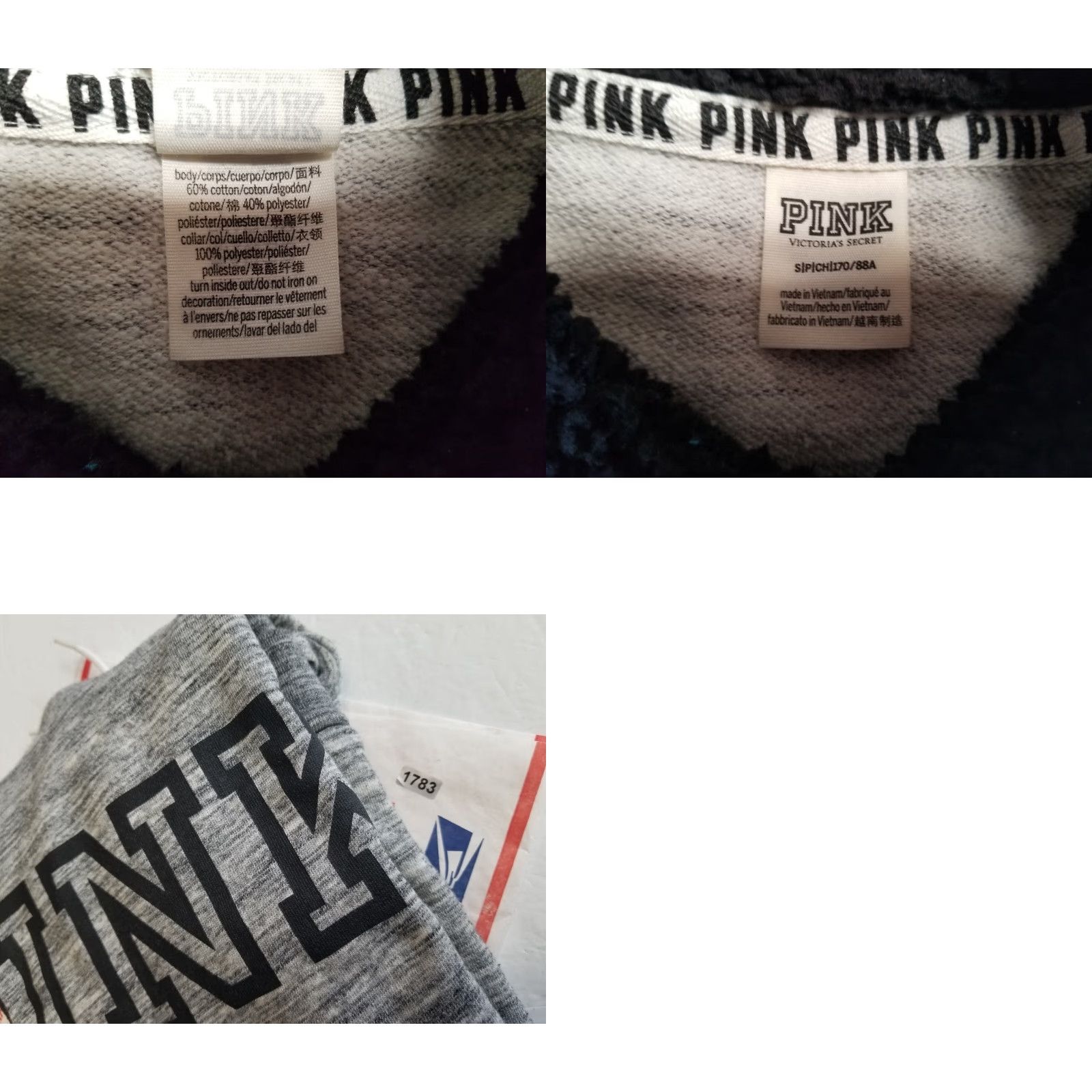 Vintage Victoria’s Secret PINK Sweatshirt Women Small Gray Cowl Neck Pullover Faux Fur Stain-See Size S / US 4 / IT 40 - 9 Thumbnail