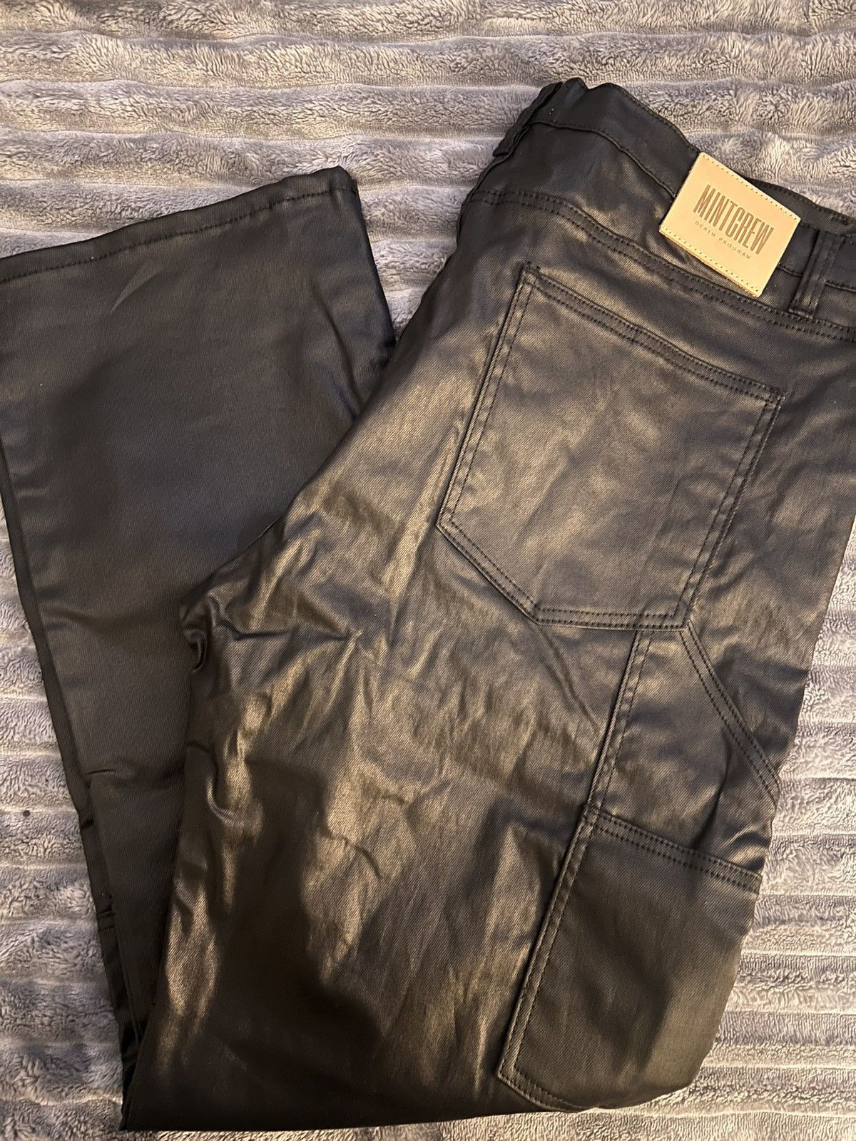 Mintcrew Mintcrew "Coated Denim" Carpenter Black Jeans Size US 44 / EU 60 - 1 Thumbnail