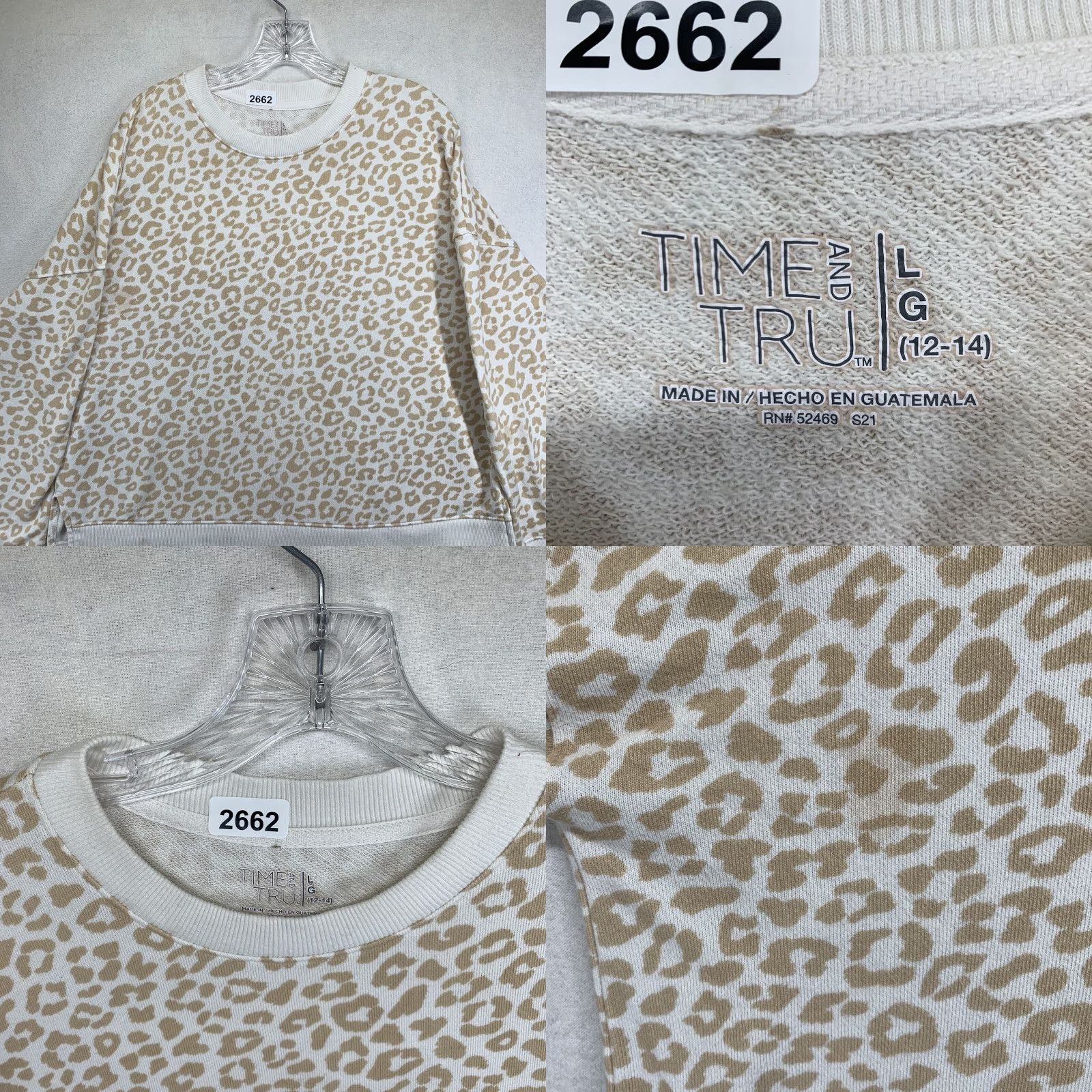 Vintage Time And Tru Leopard Crew Neck Sweater Women’s Size Large Size L / US 10 / IT 46 - 8 Thumbnail