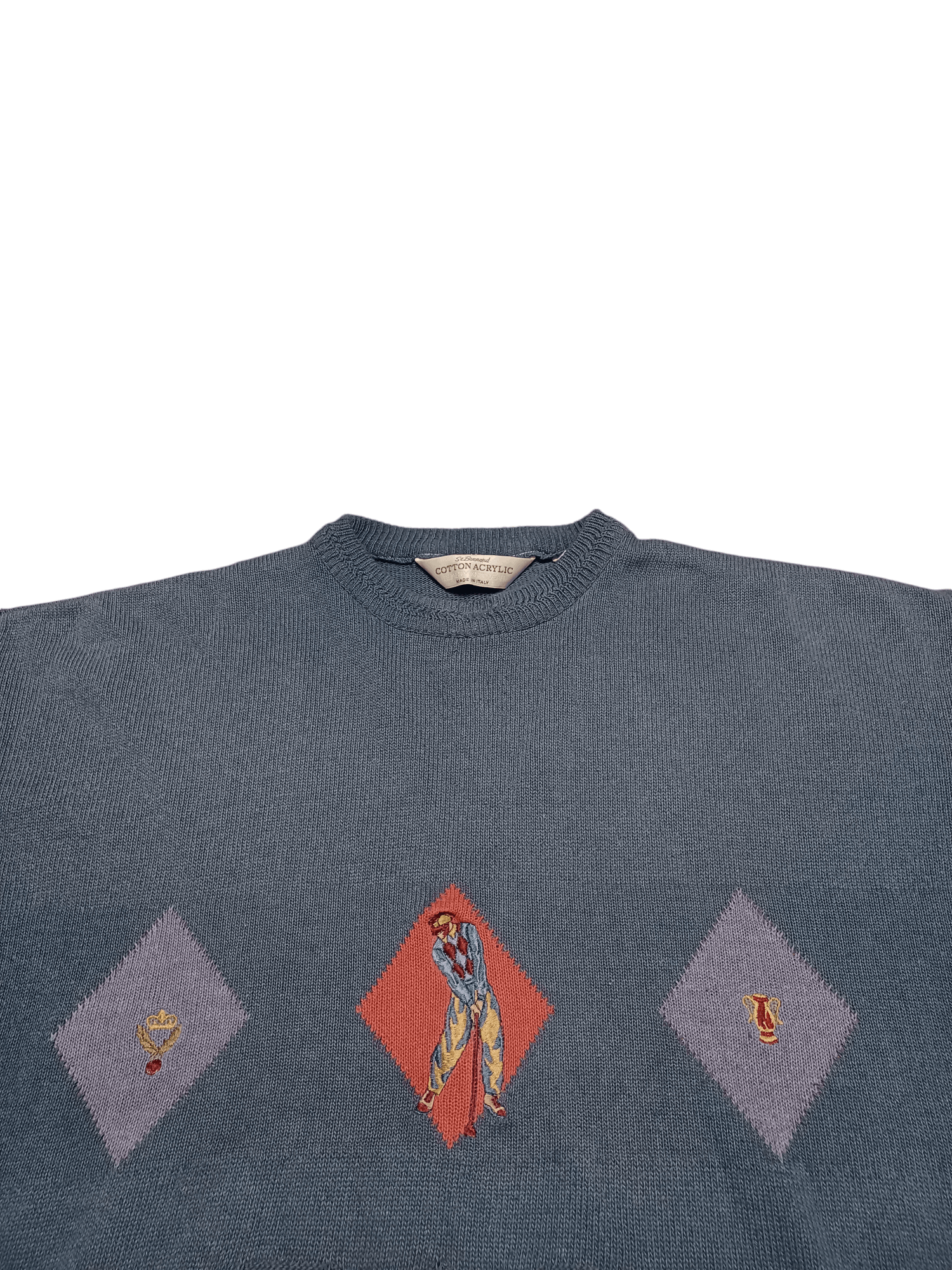 Other MADE IN ITALY 90S VINTAGE BIG EMBROIDERED OLDMONEY SWEATER Size US XL / EU 56 / 4 - 2 Thumbnail