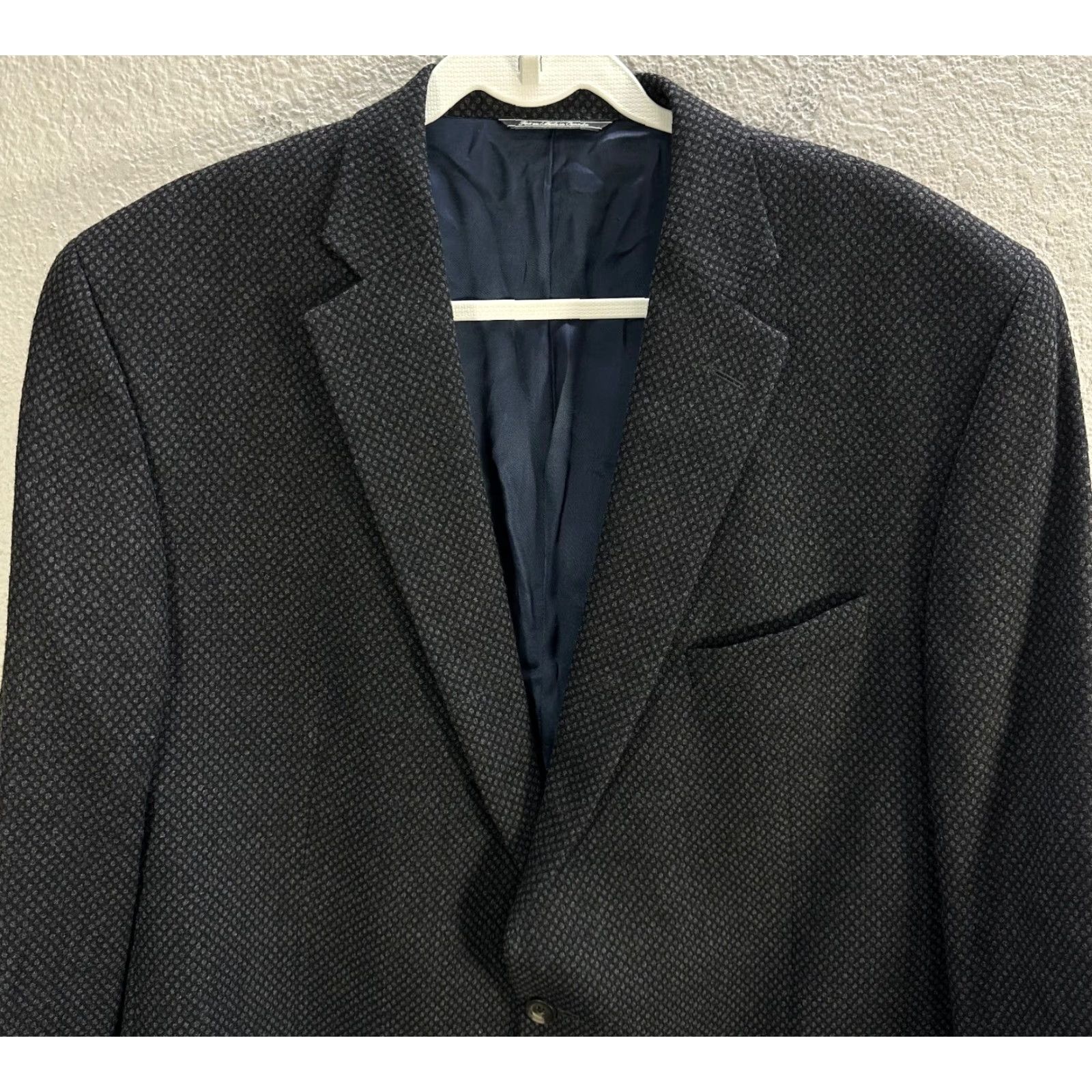 Jack Victor Men's Jack Victor Blazer Jacket Wool Two-Button XL Blue Single-Breasted Large Vintage? Size 46R - 4 Thumbnail