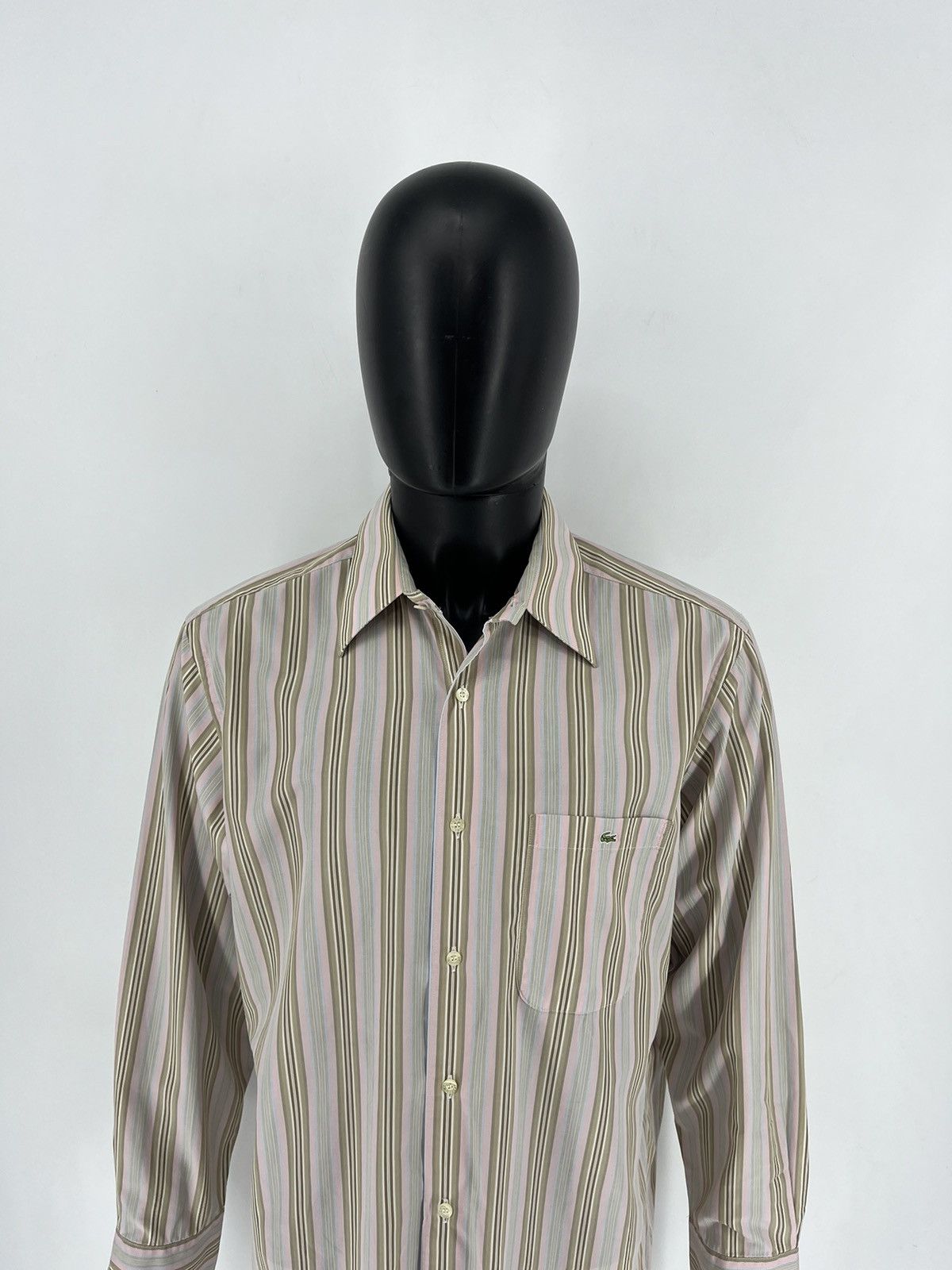 Lacoste × Vintage Lacoste Long Sleeve Button Down Shirt Blue Stiped Collared Size US XL / EU 56 / 4 - 5 Thumbnail