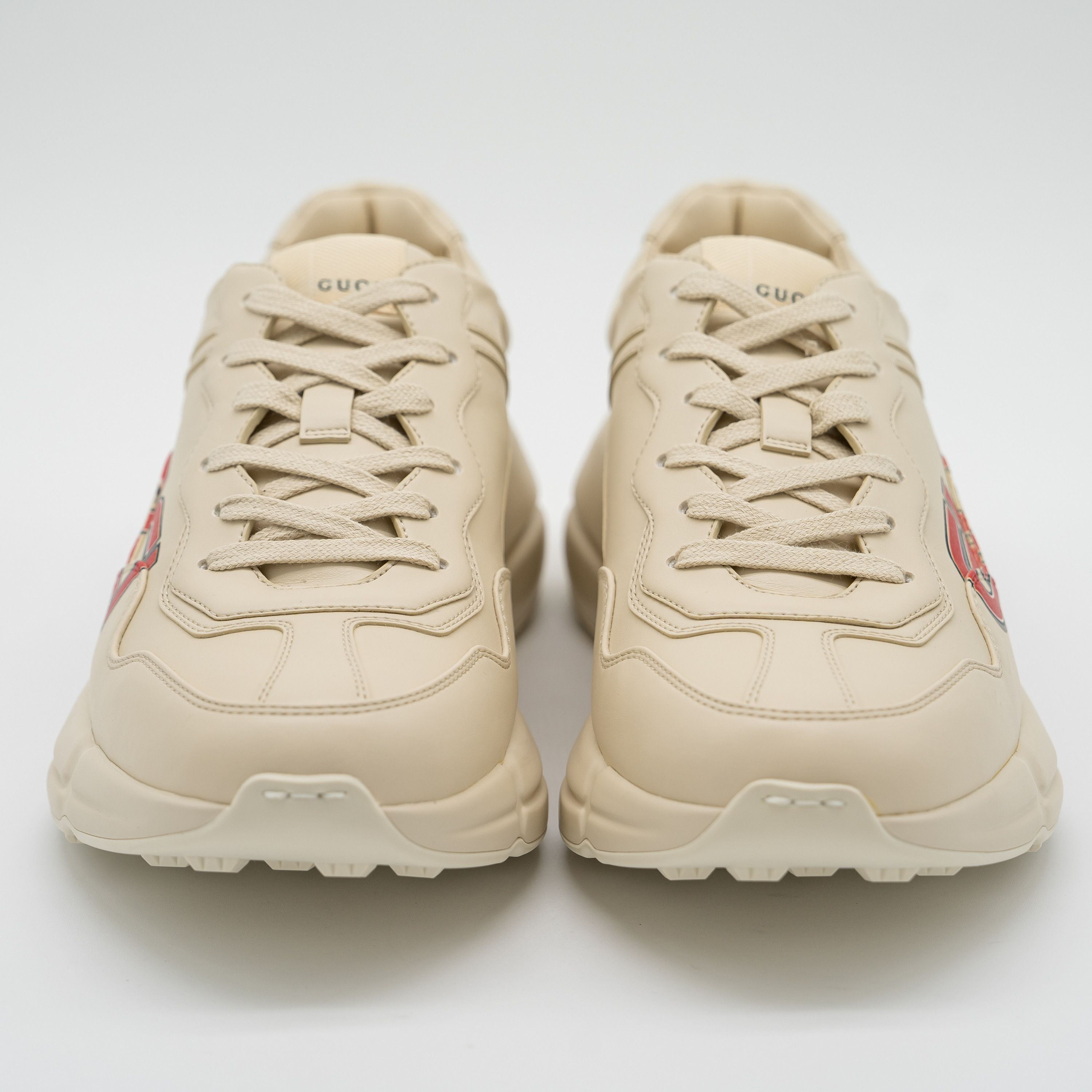 Gucci Gucci Rhyton Leather Sneaker Ivory Demetra Logo Print Red Size US 8 / EU 41 - 2 Thumbnail