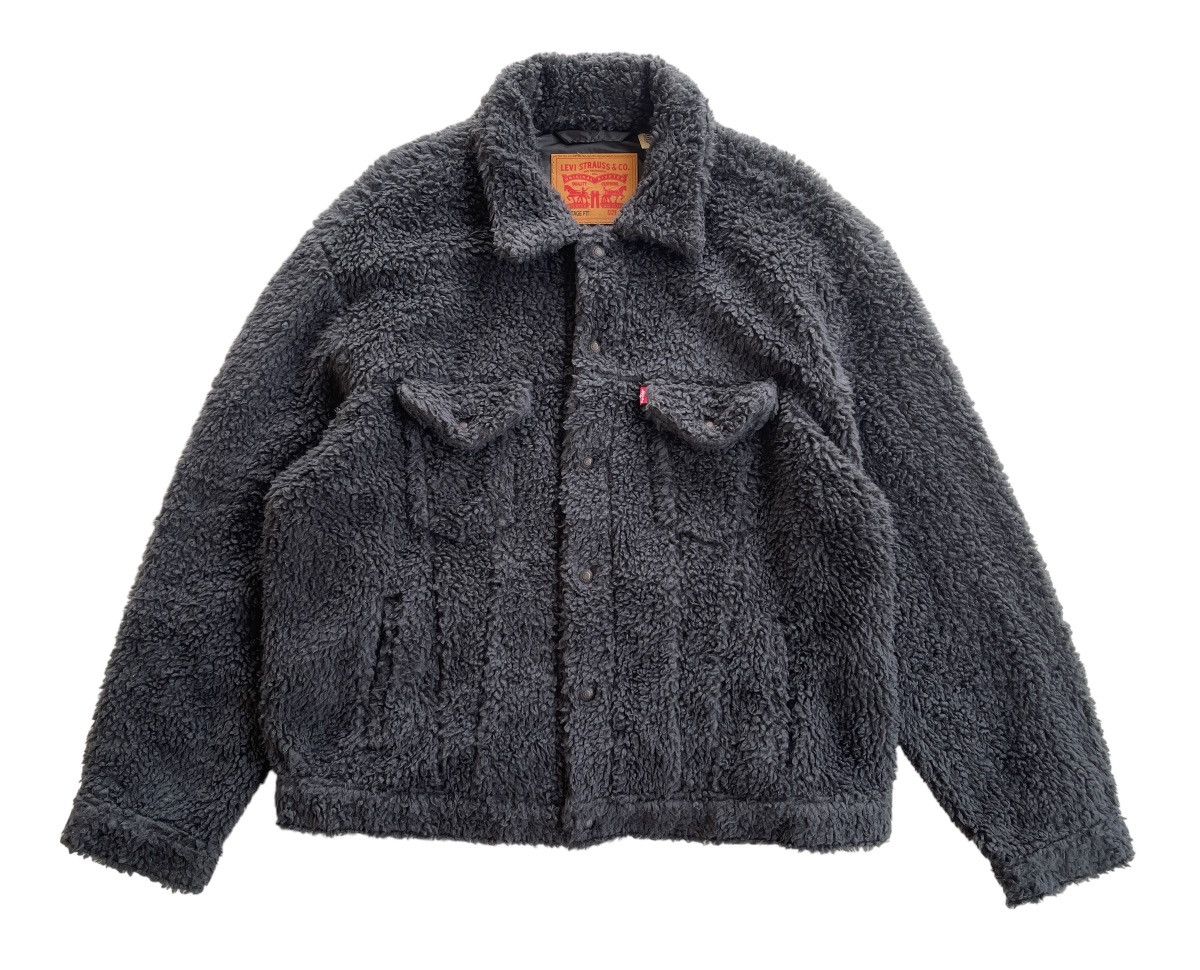 Levi's Vintage Clothing Mens Cozy Sherpa Fleece Trucker Jacket Size US L / EU 52-54 / 3 - 2 Thumbnail
