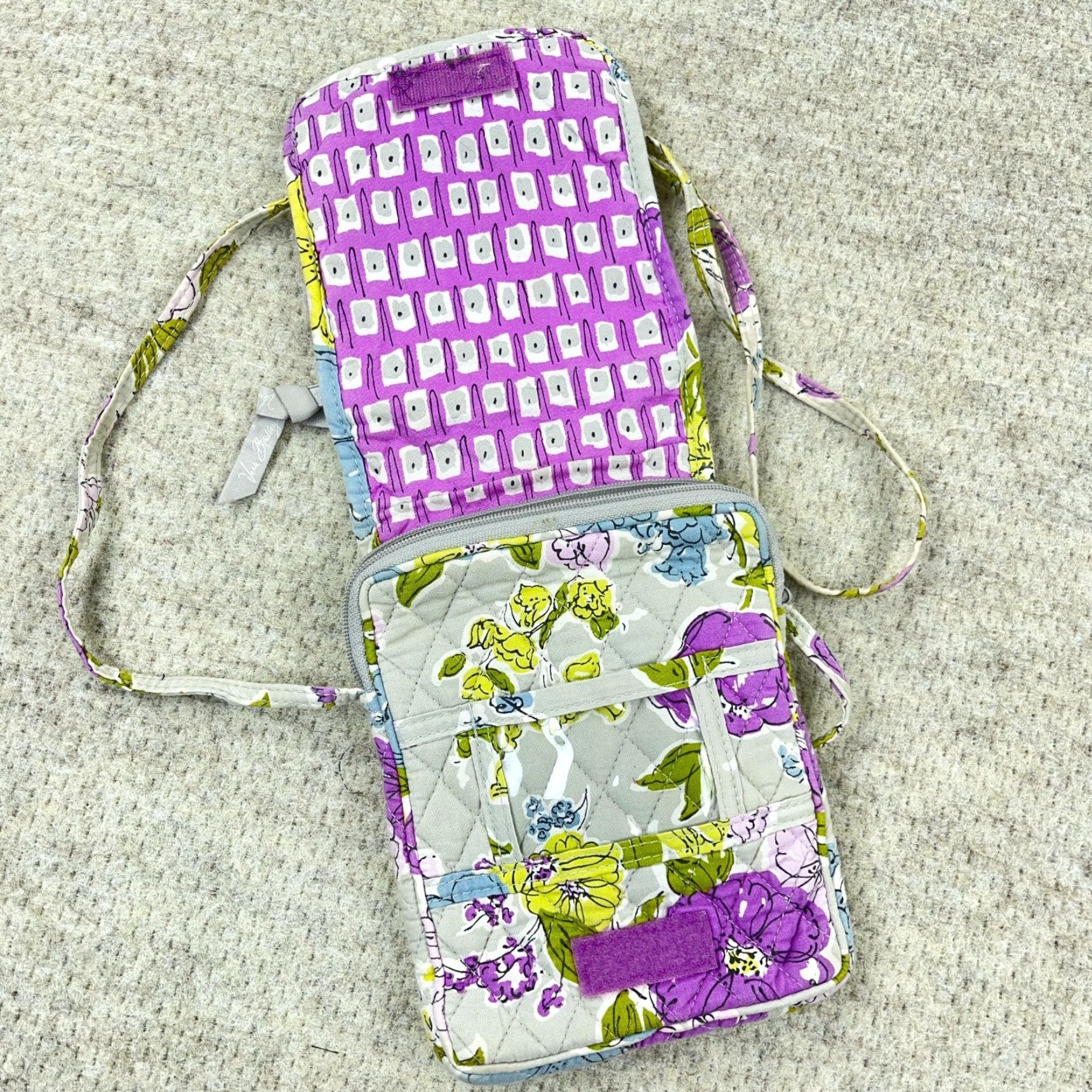Vera Bradley Vera Bradley Hipster Mini Crossbody Purse Watercolor Gray Purple VTG Y2K 6"x7" Womens Size ONE SIZE - 7 Thumbnail