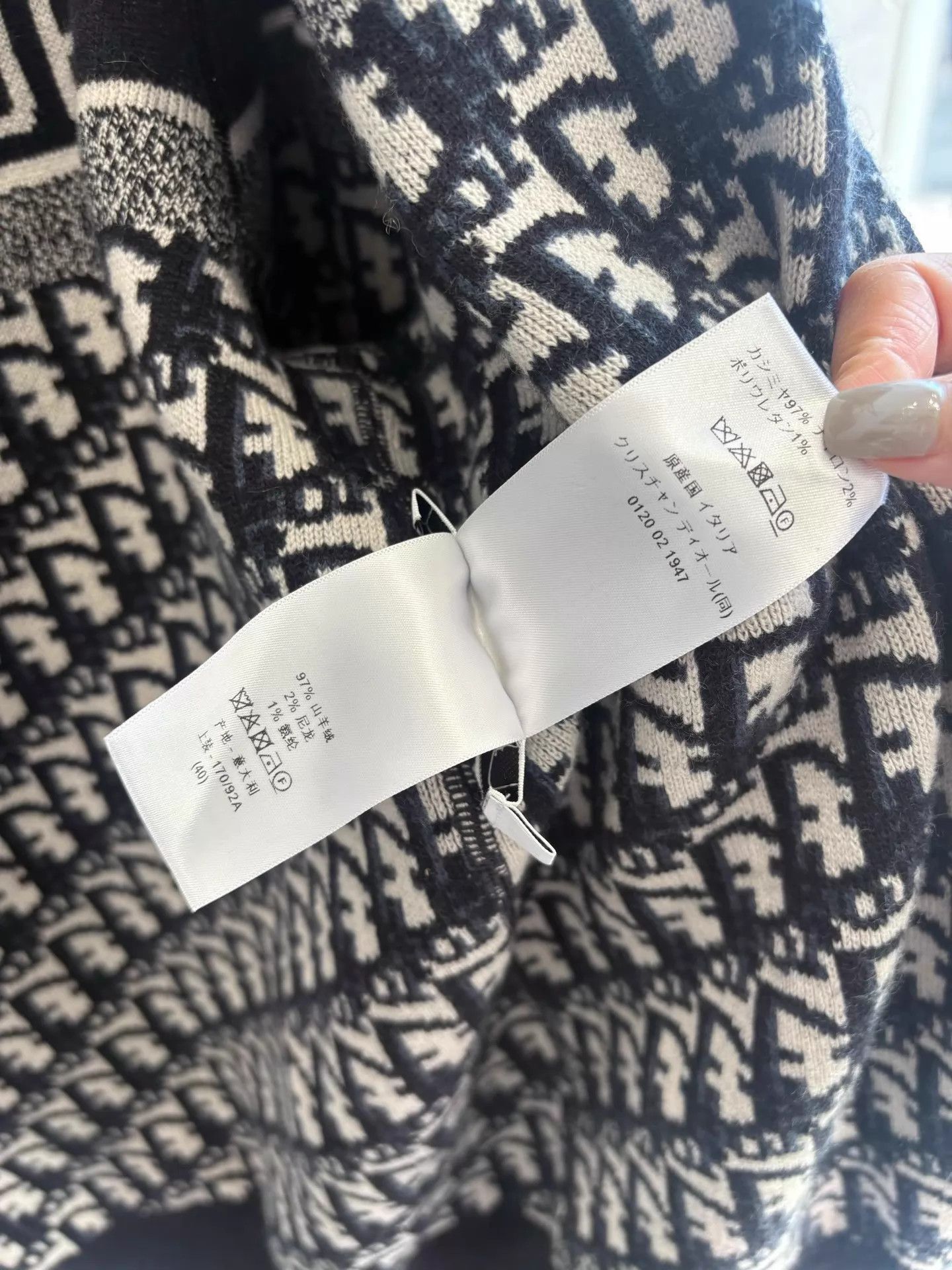 Dior Dior Vtg All Over Logo Cashmere Hooded Sweater Navy 40 Size M / US 6-8 / IT 42-44 - 6 Thumbnail