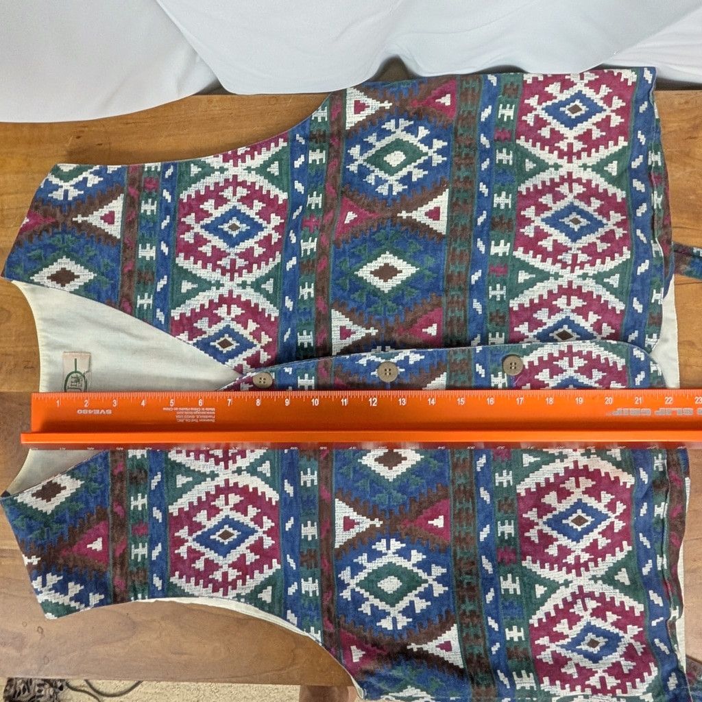 J. Jill × Vintage (Actual) Vintage J. Jill Western Geometric Print Vest Size L / US 10 / IT 46 - 4 Thumbnail