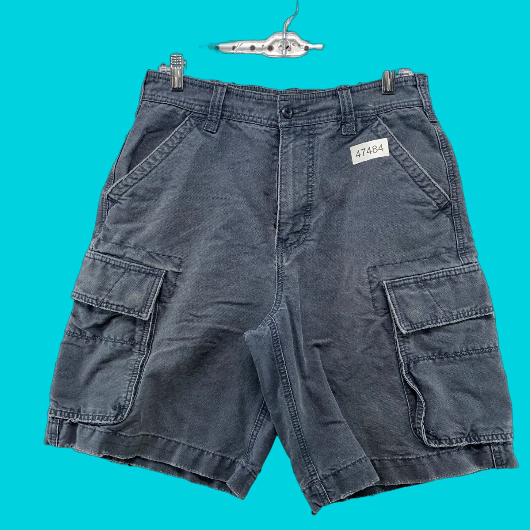 American Eagle Outfitters VINTAGE American Eagle Cargo Shorts Men 30 Blue Outfitters 31x9.5 Cargo Pocket Pockets Casual Summer 90s Mens Size US 30 / EU 46 - 1 Thumbnail